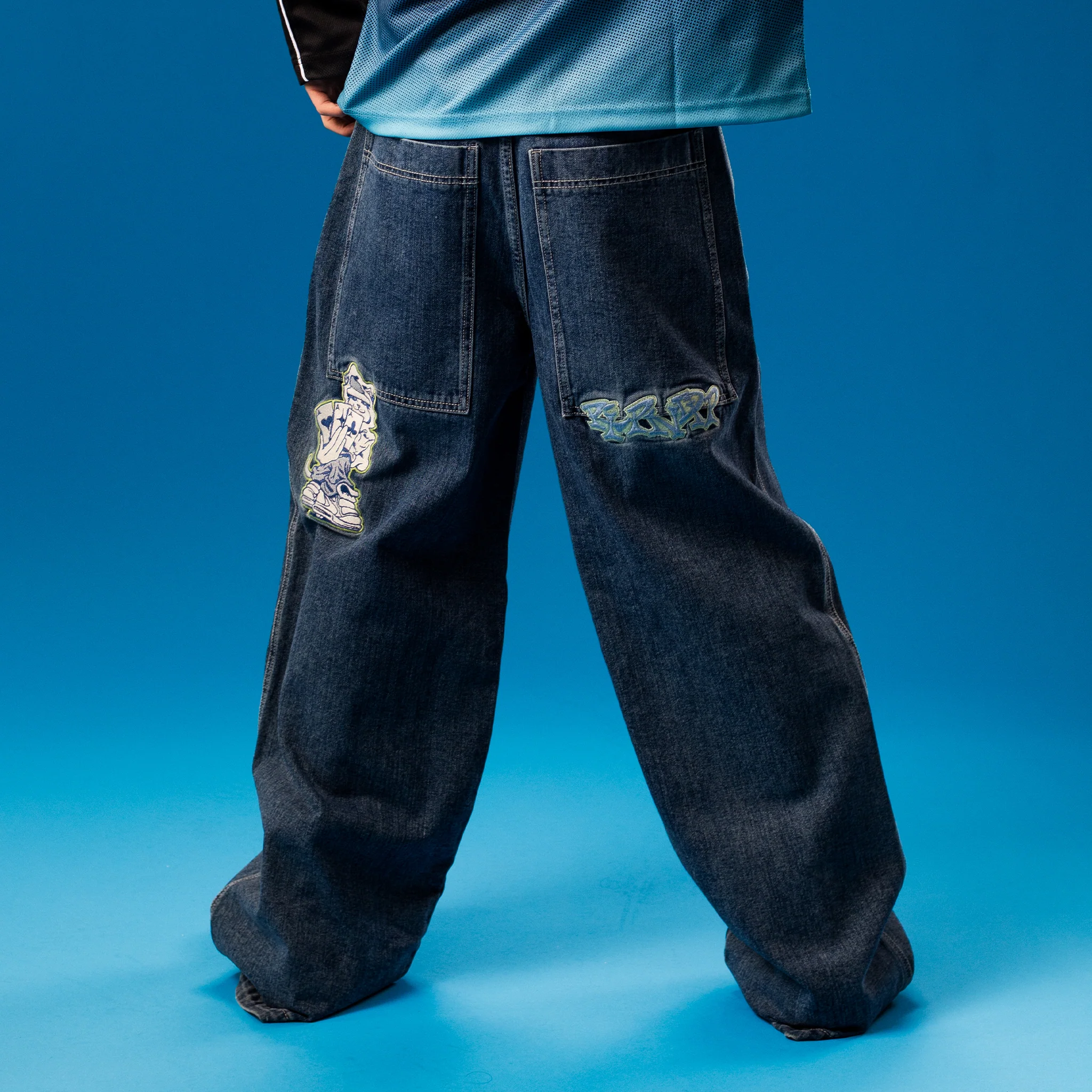Ace Ultra Wide Leg Pants (Medium Wash) - Image 3