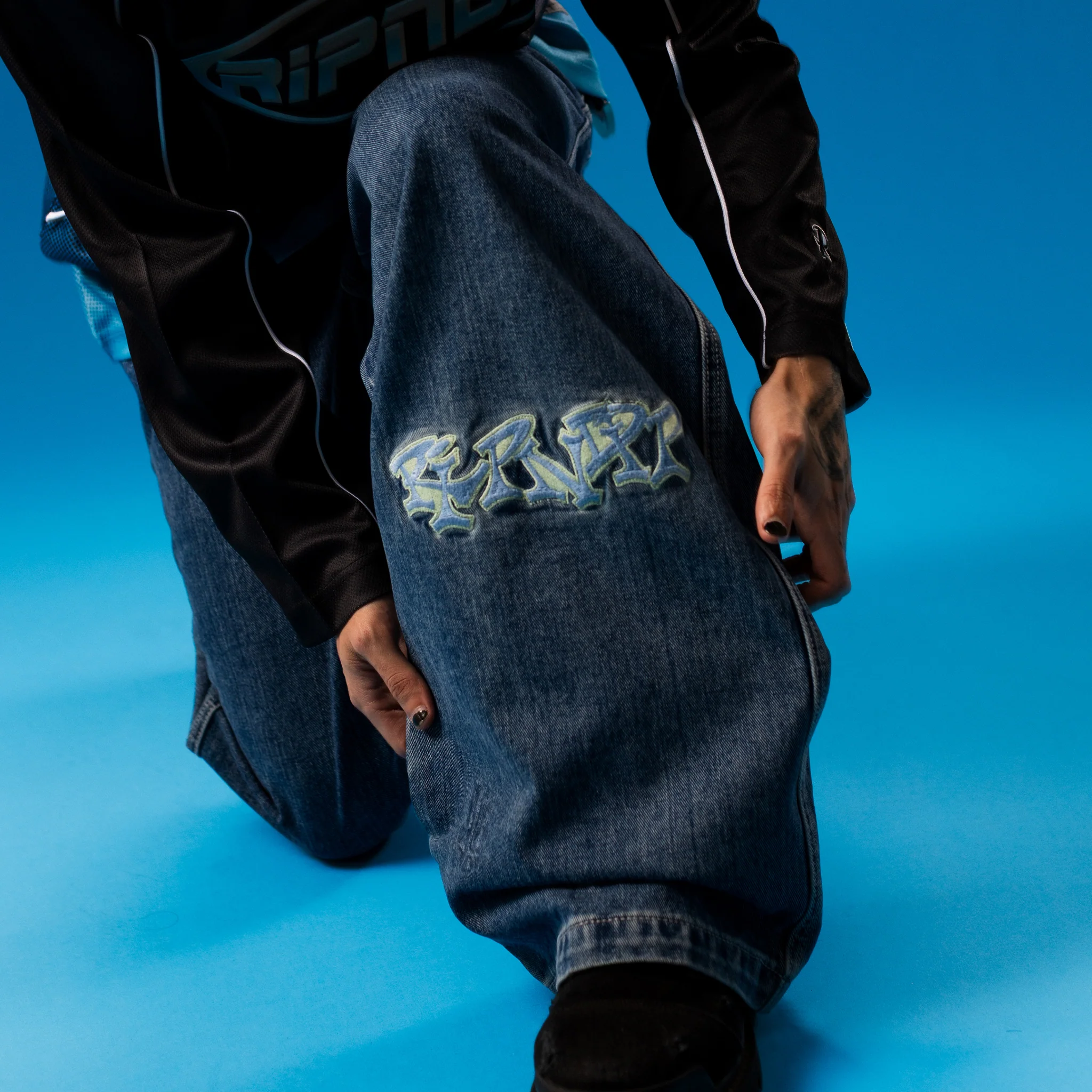 Ace Ultra Wide Leg Pants (Medium Wash) - Image 4