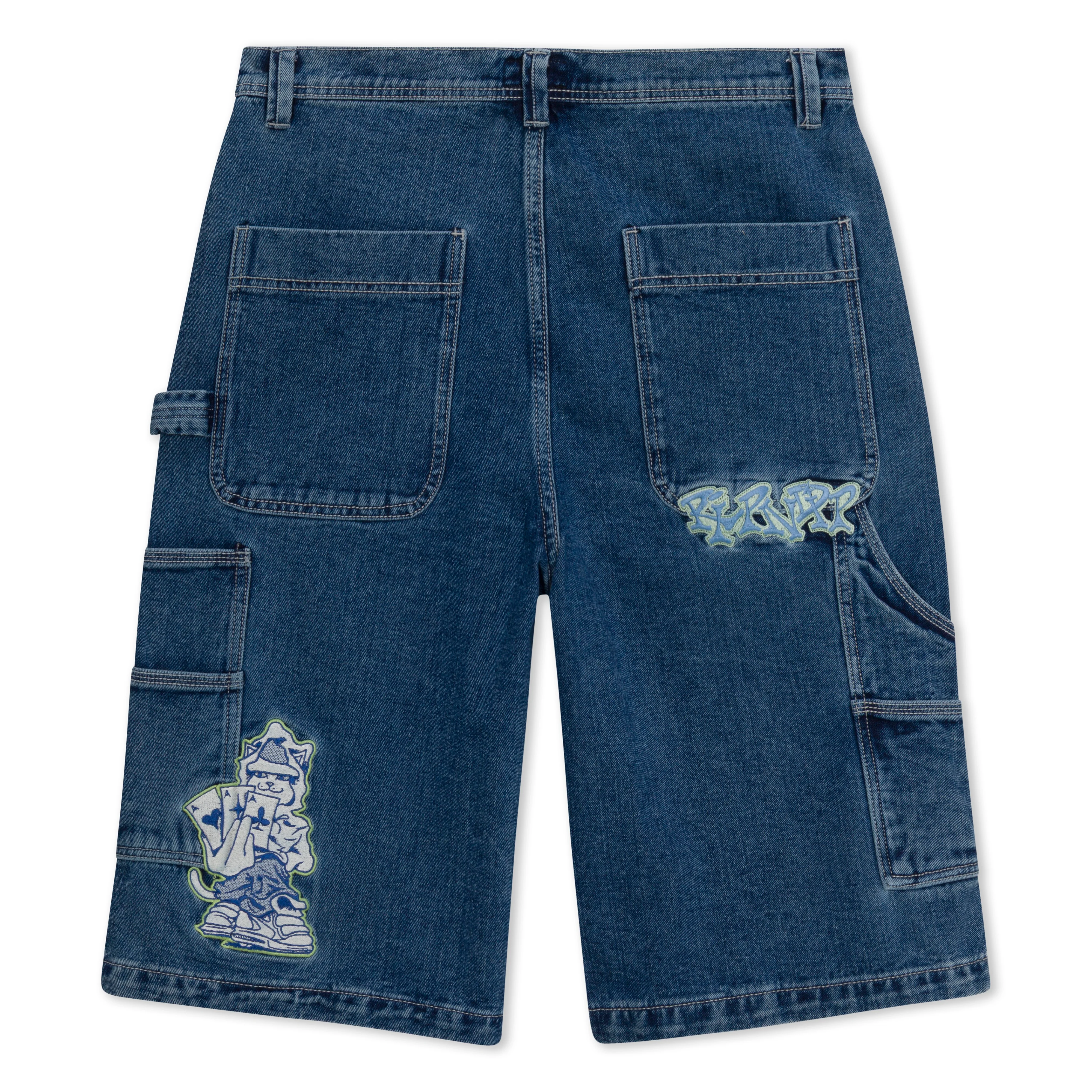 Ace Ultra Wide Leg Shorts (Medium Wash) - Image 7