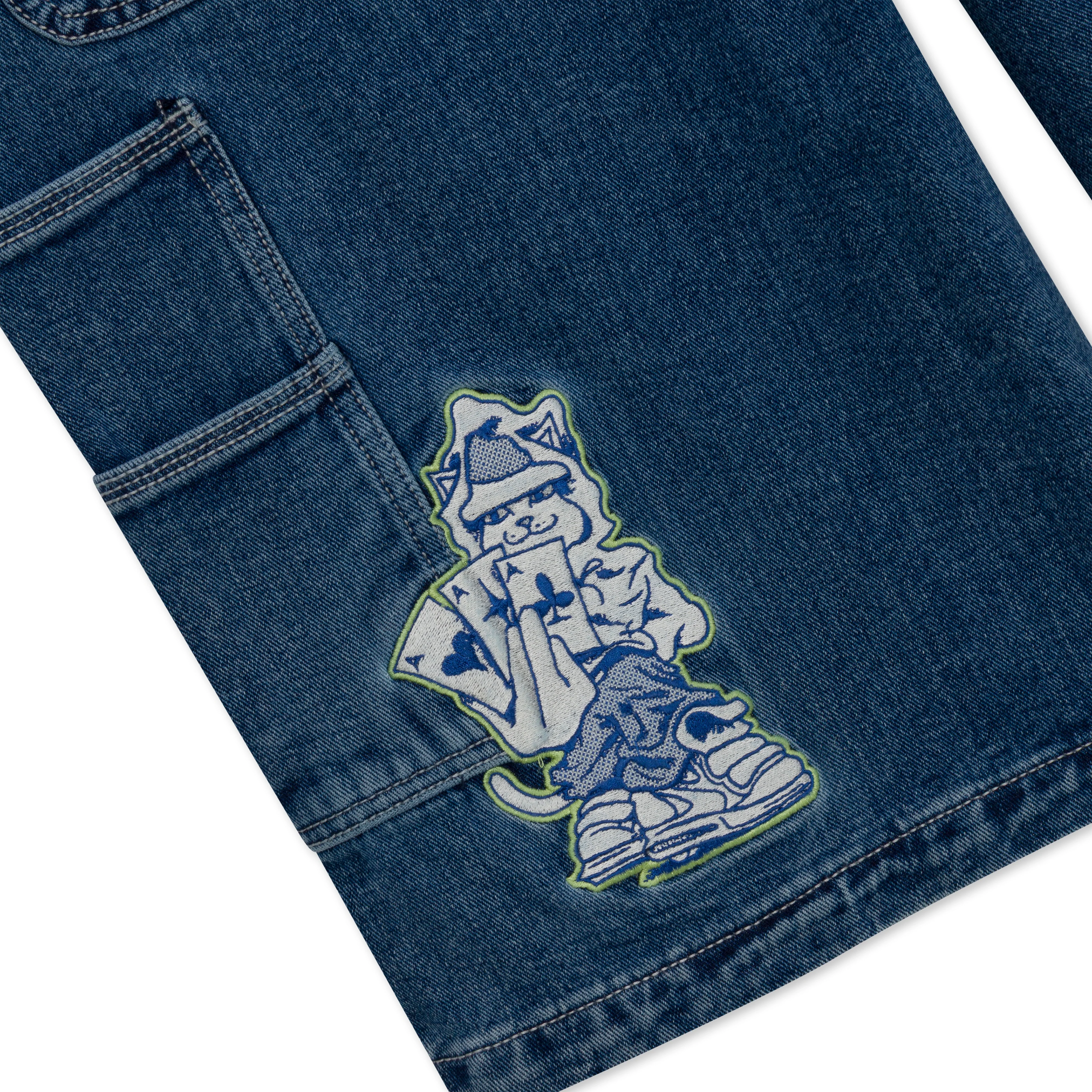 Ace Ultra Wide Leg Shorts (Medium Wash) - Image 8
