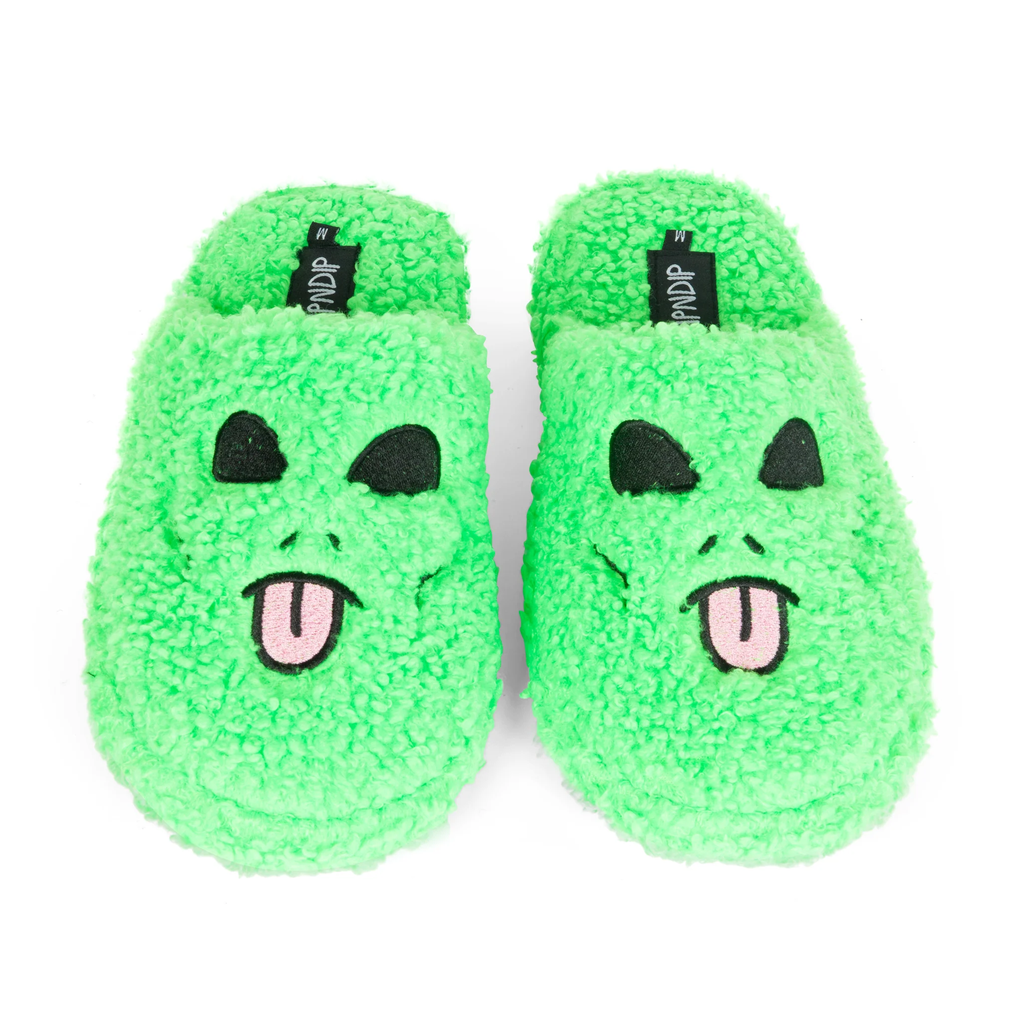 Alien Face Fuzzy House Slippers (Green) - Image 2
