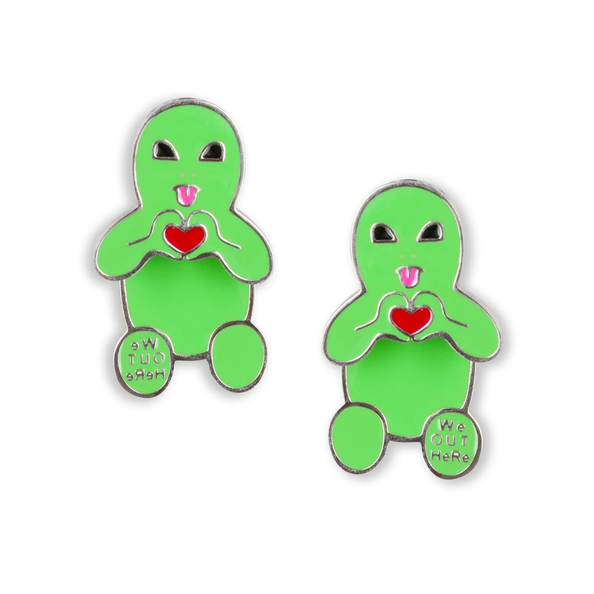 Alien Loves Earring Set (Green) - Image 2