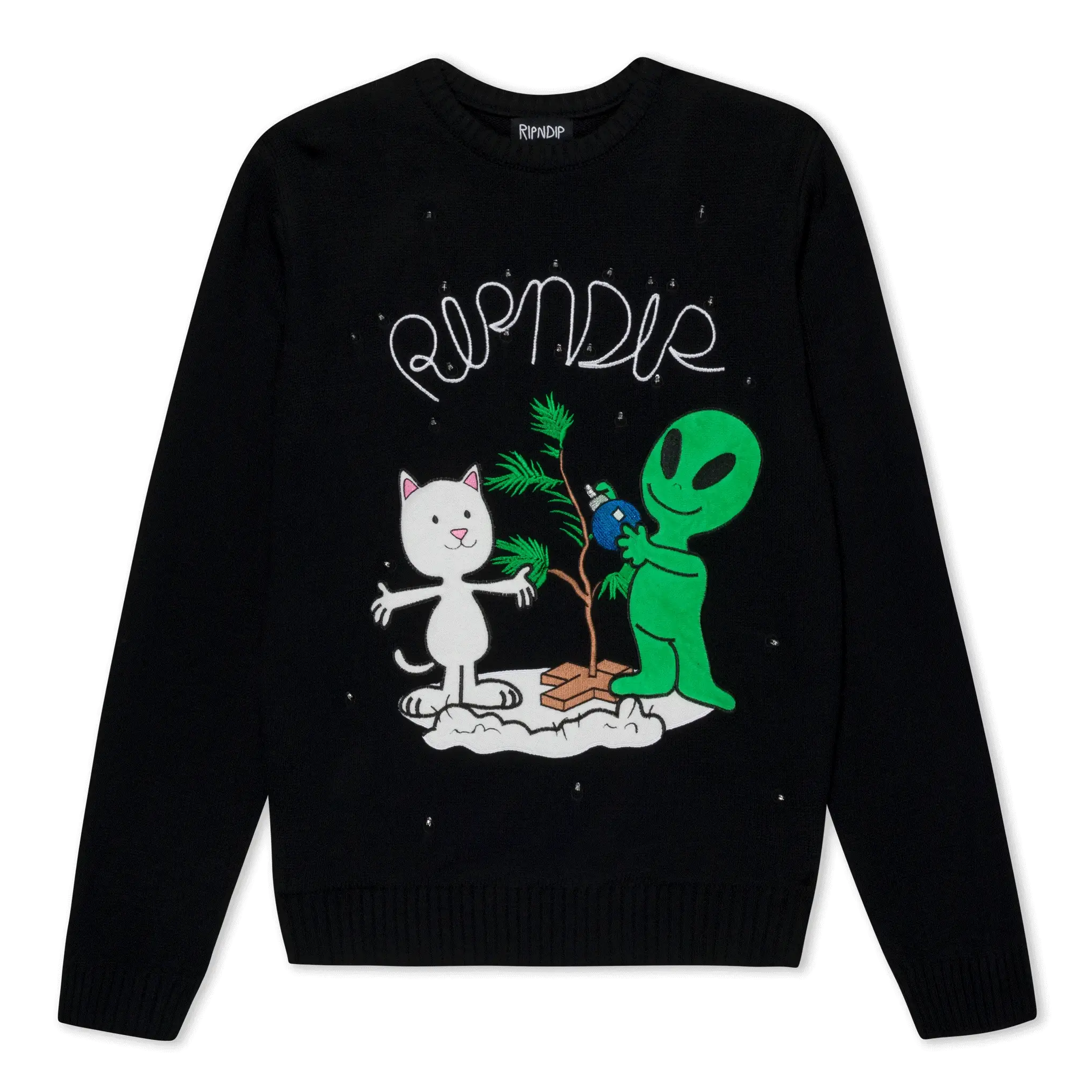 Alien / Nerm Christmas Light Up Knit Sweater (Black)