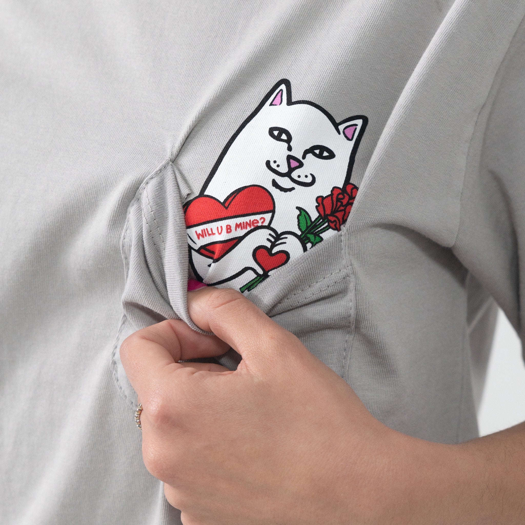 Be Mine Pocket Tee (Grey) - Image 2