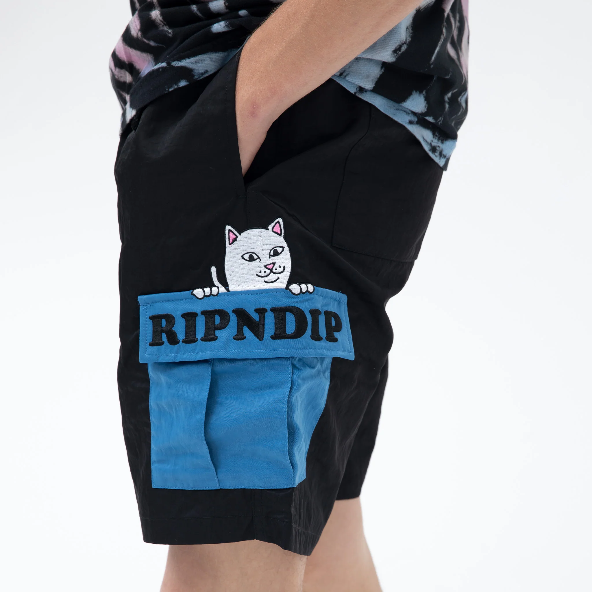 Beverly Nylon Cargo Shorts (Blue) - Image 2