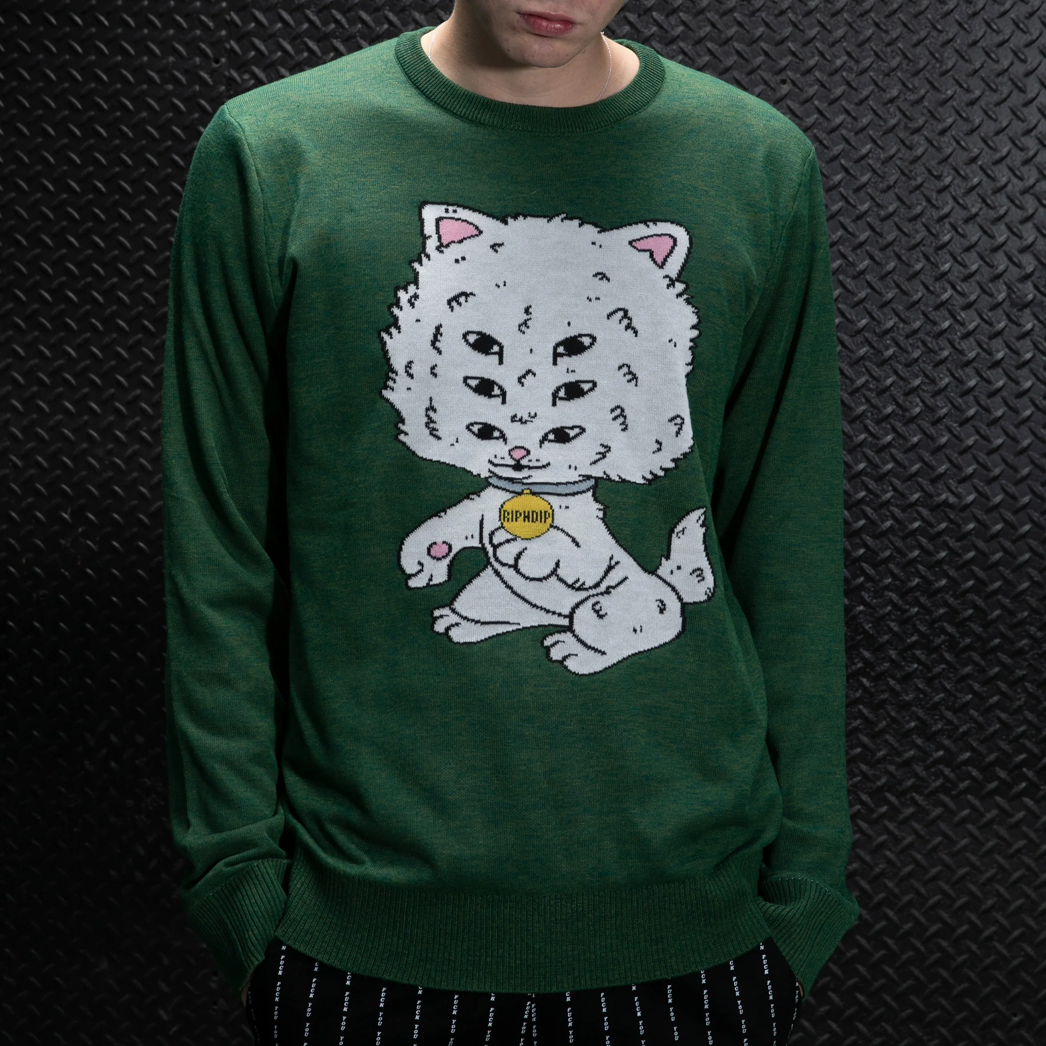 Big Head Knit Sweater (Pine Heather) - Image 2