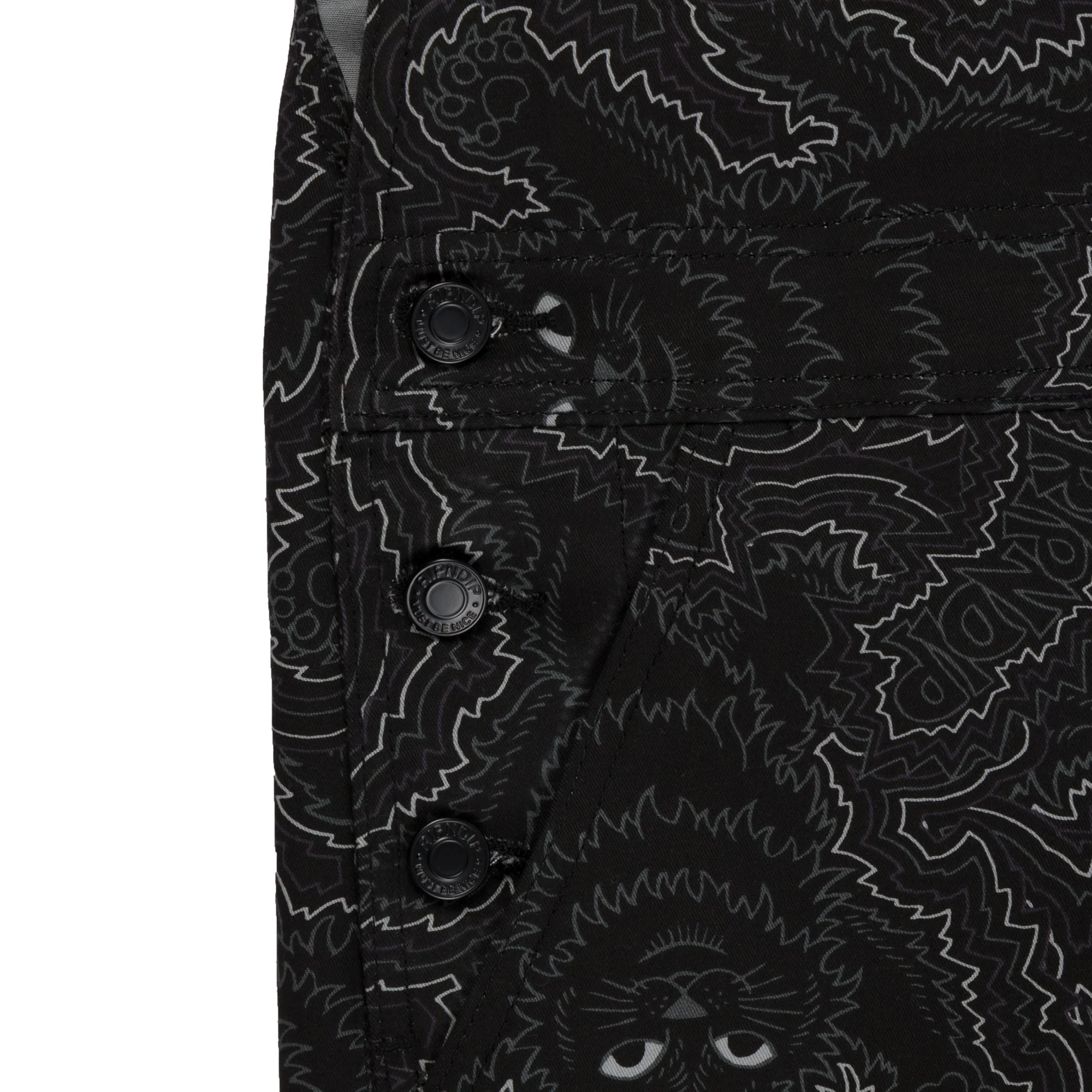 Big Pussy Energy Cotton Twill Overalls (Black) - Image 4