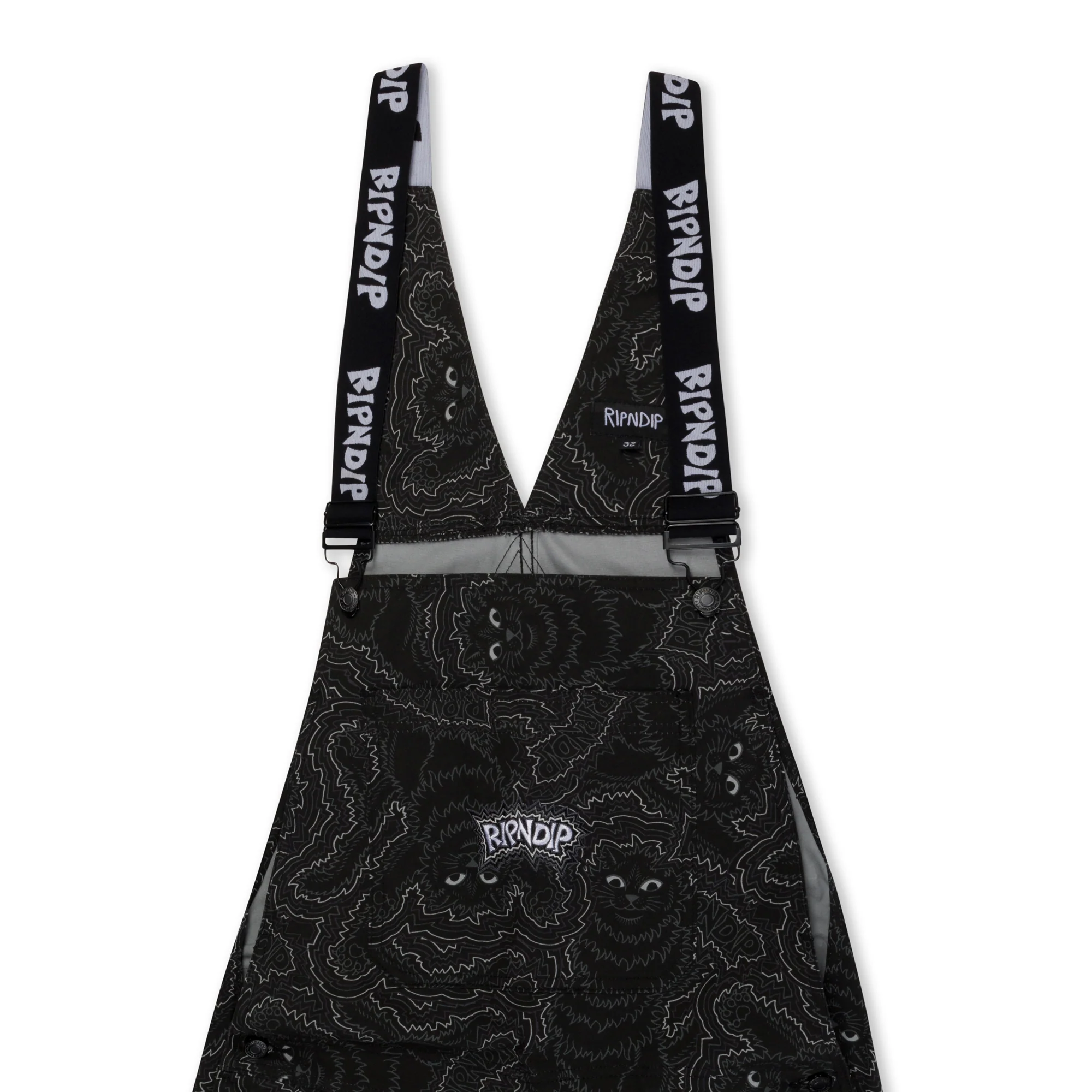 Big Pussy Energy Cotton Twill Overalls (Black) - Image 5