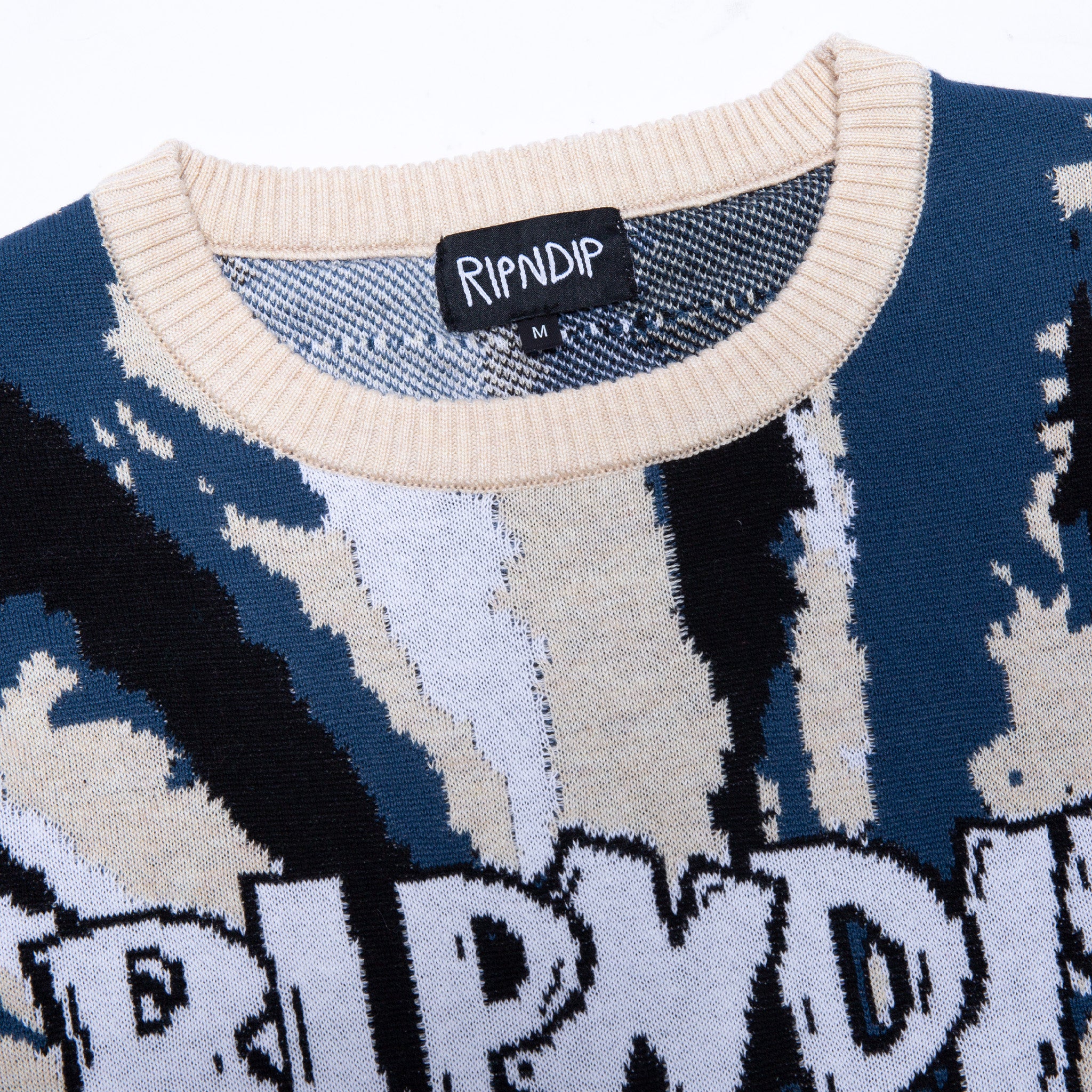 Big Smile Knit Sweater (Cream/Navy) - Image 4