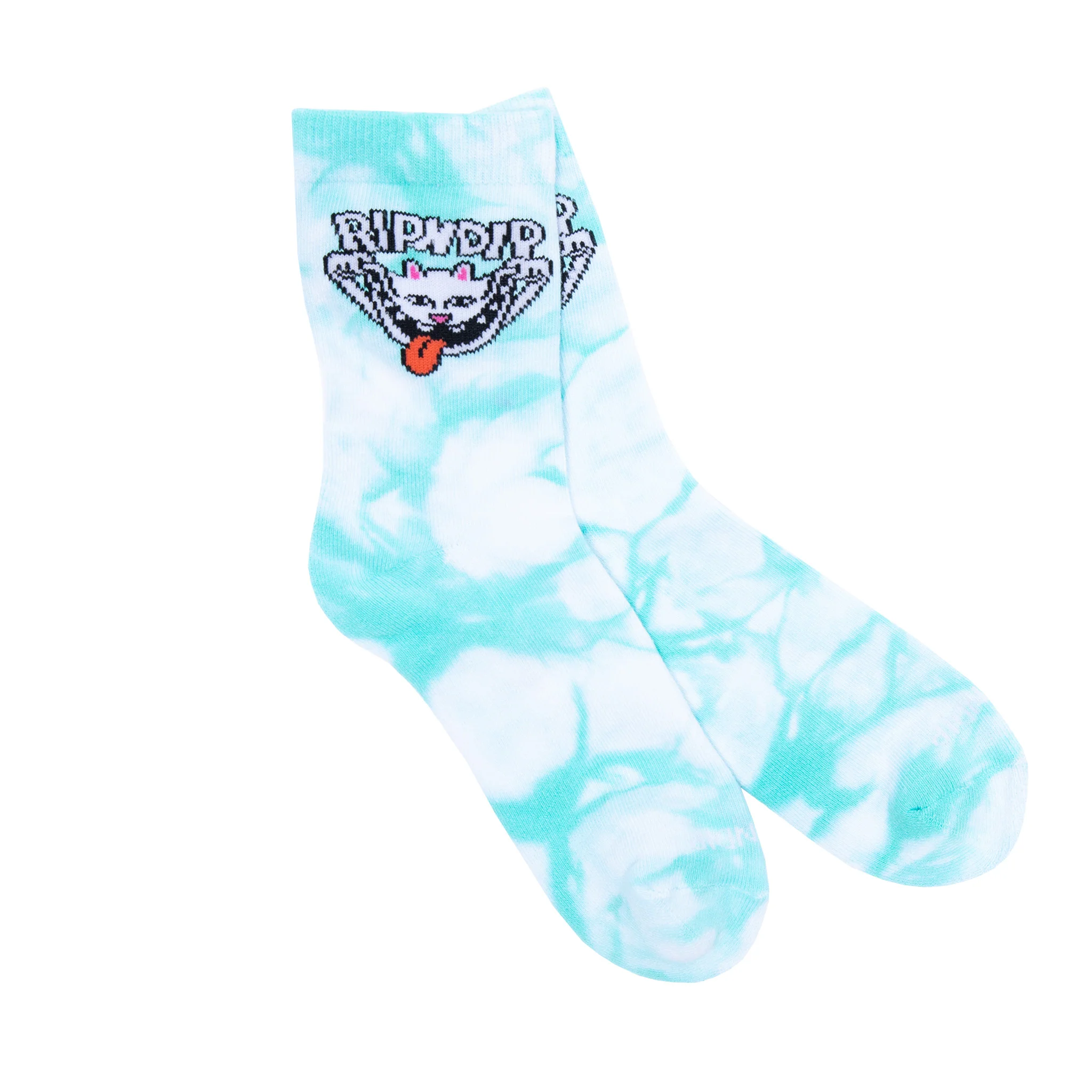 Big Smile Socks (Aqua Tie Dye) - Image 2