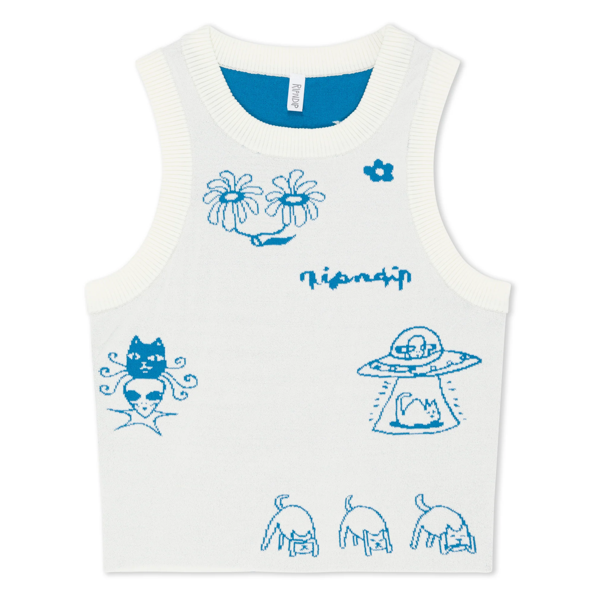 Blonded Reversible Knit Tank Top (Off White)