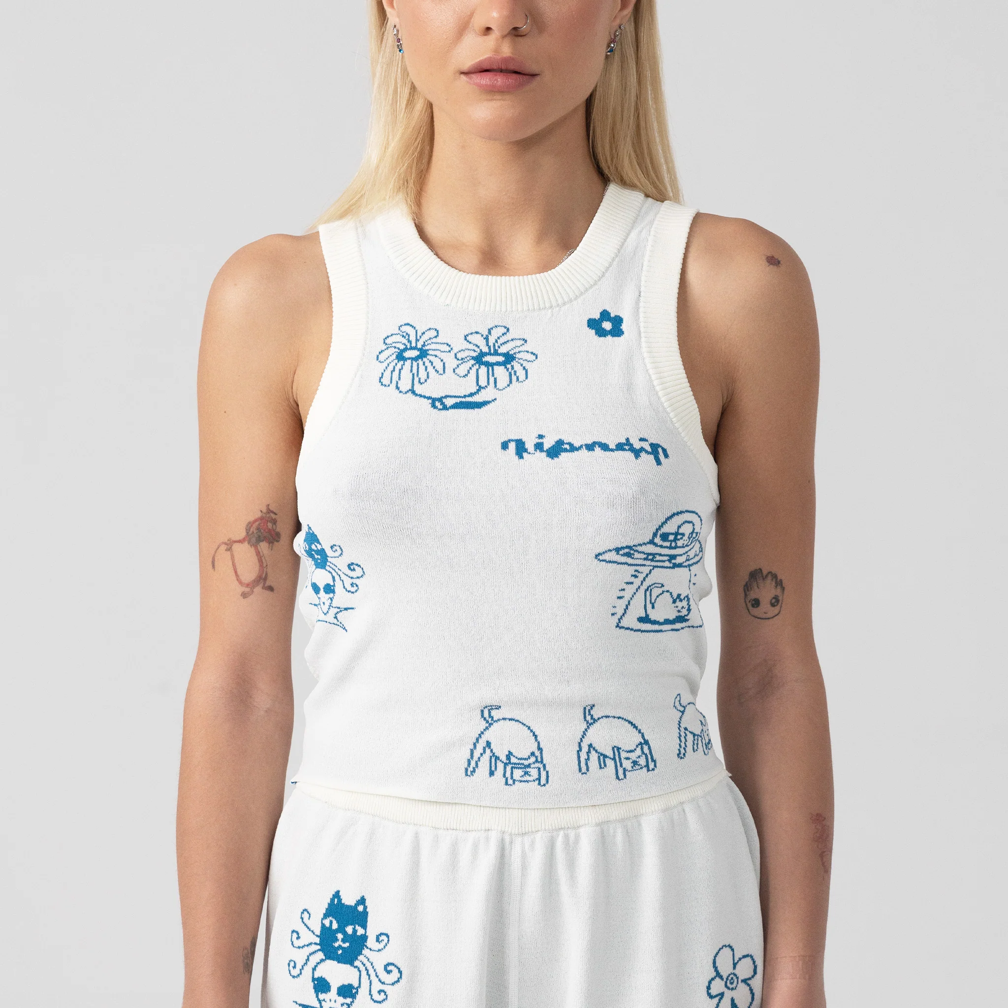 Blonded Reversible Knit Tank Top (Off White) - Image 3