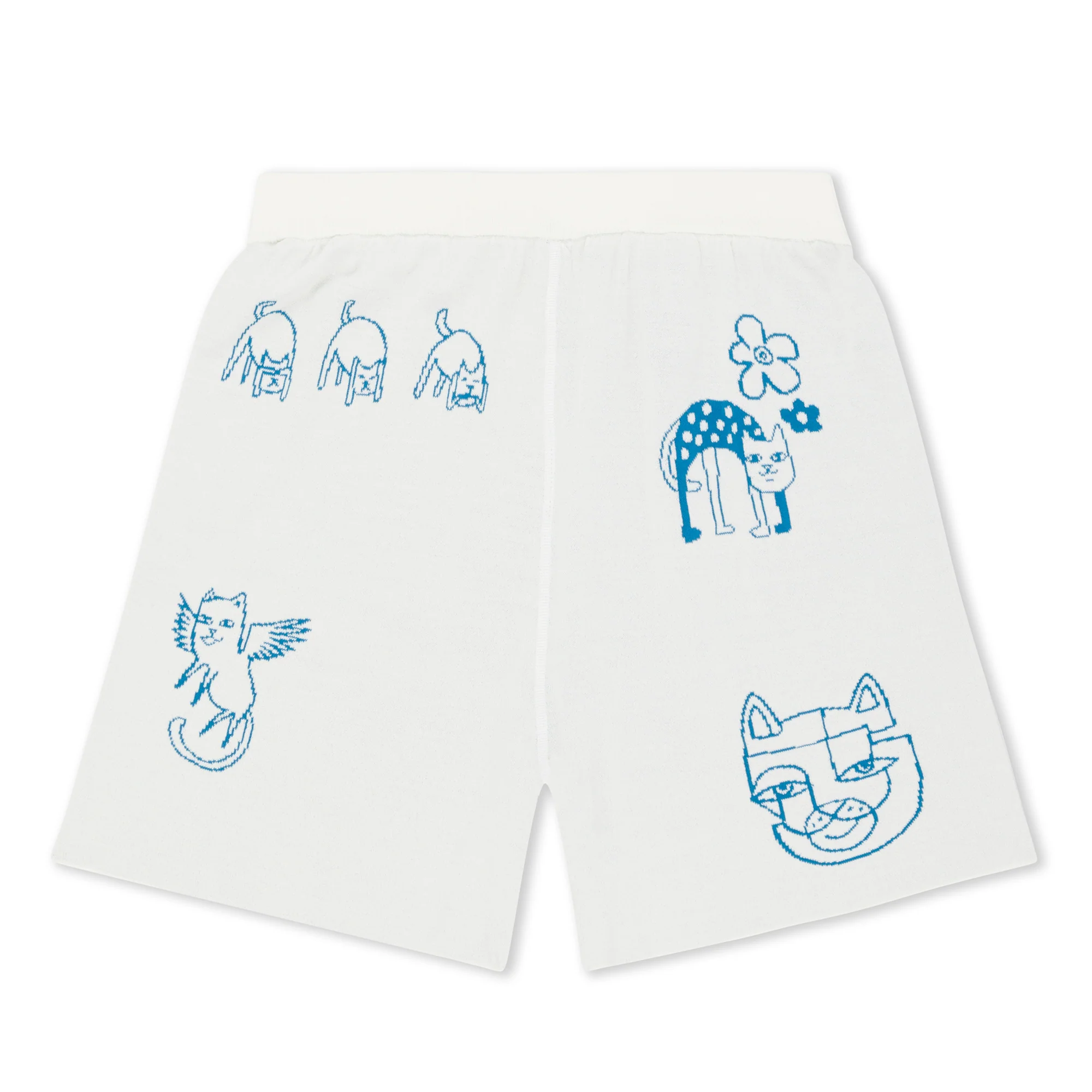 Blonded Knit Reversible Womens Shorts (Off White) - Image 4