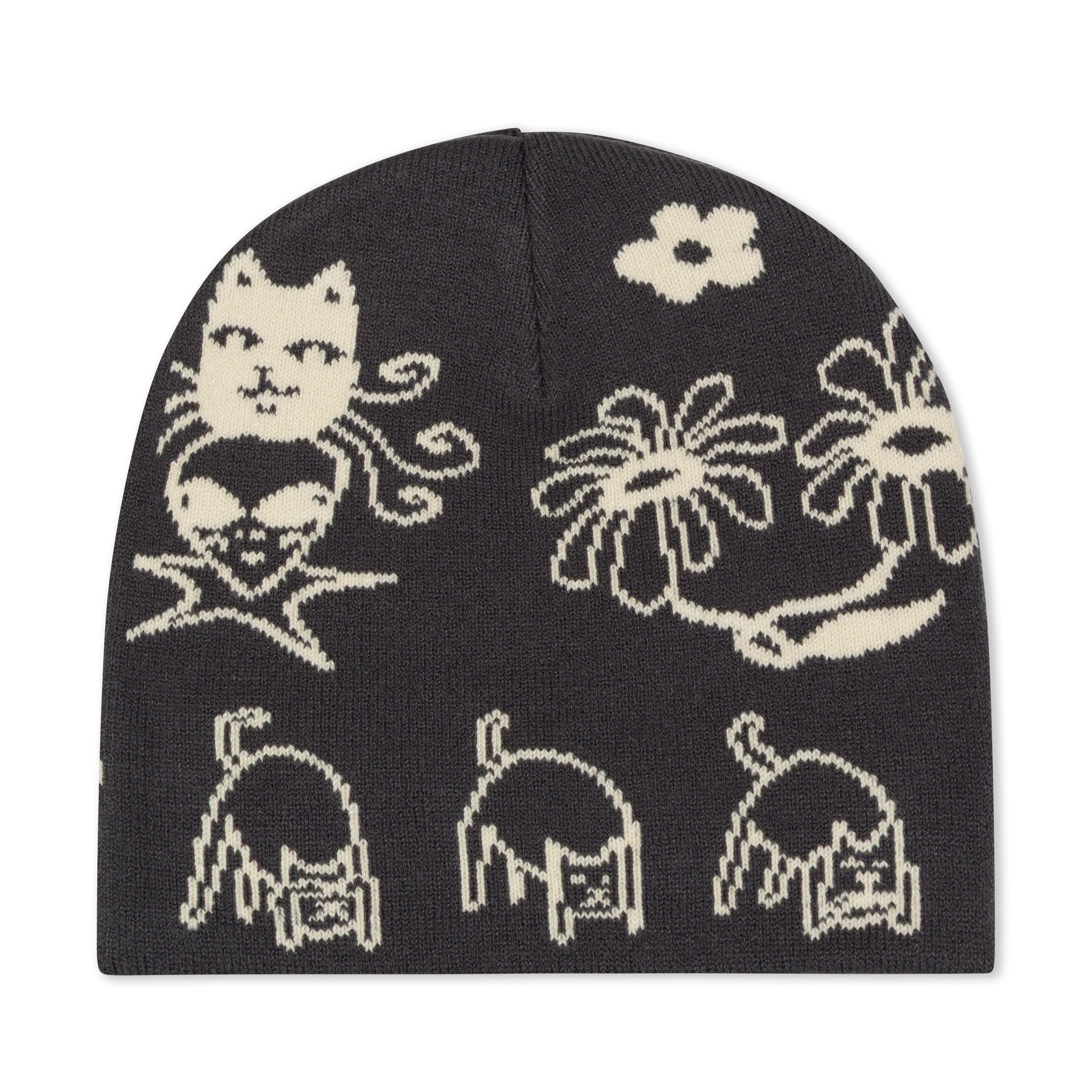 Blonded Skull Beanie (Charcoal) - Image 2