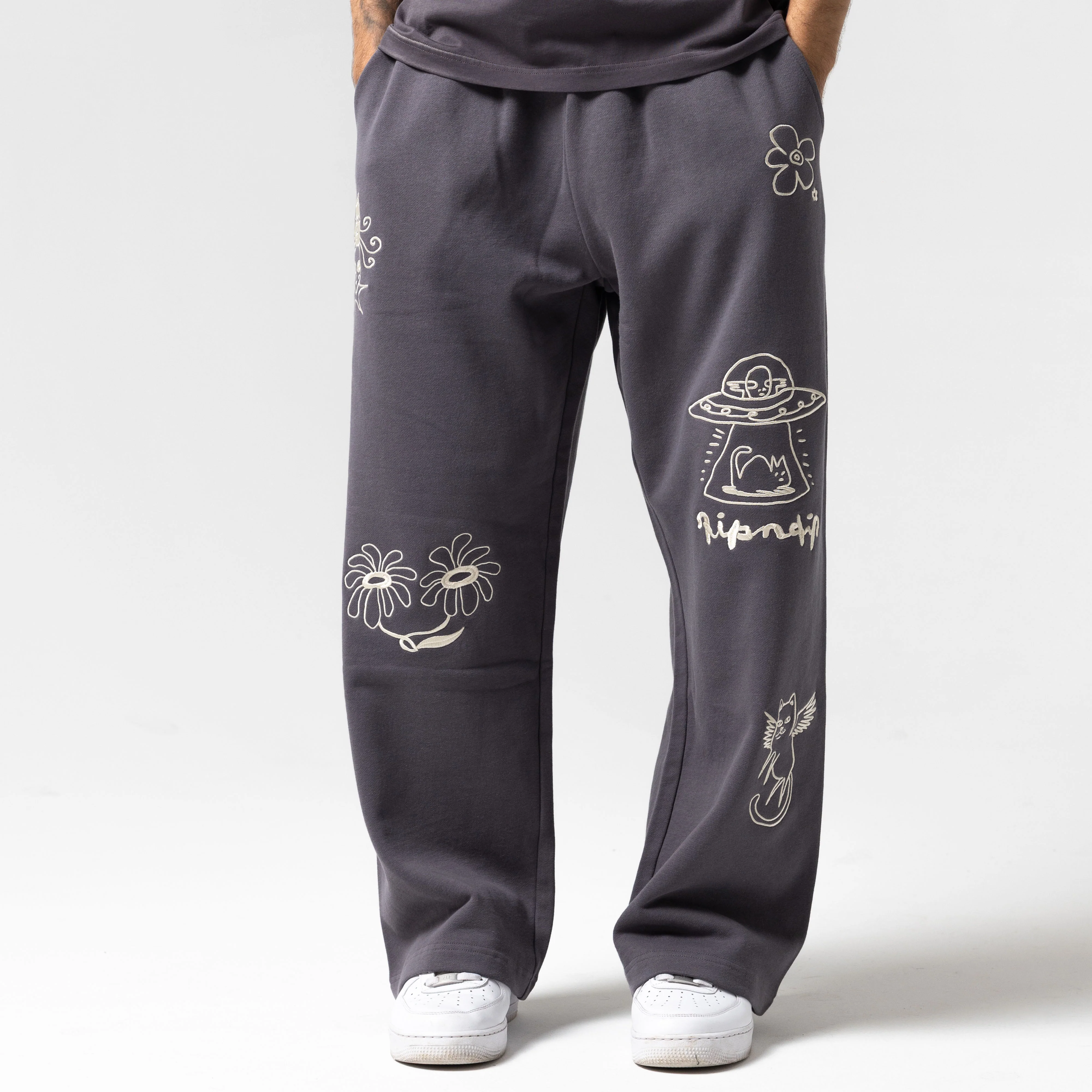 Blonded Straight Leg Sweatpants (Charcoal) - Image 2