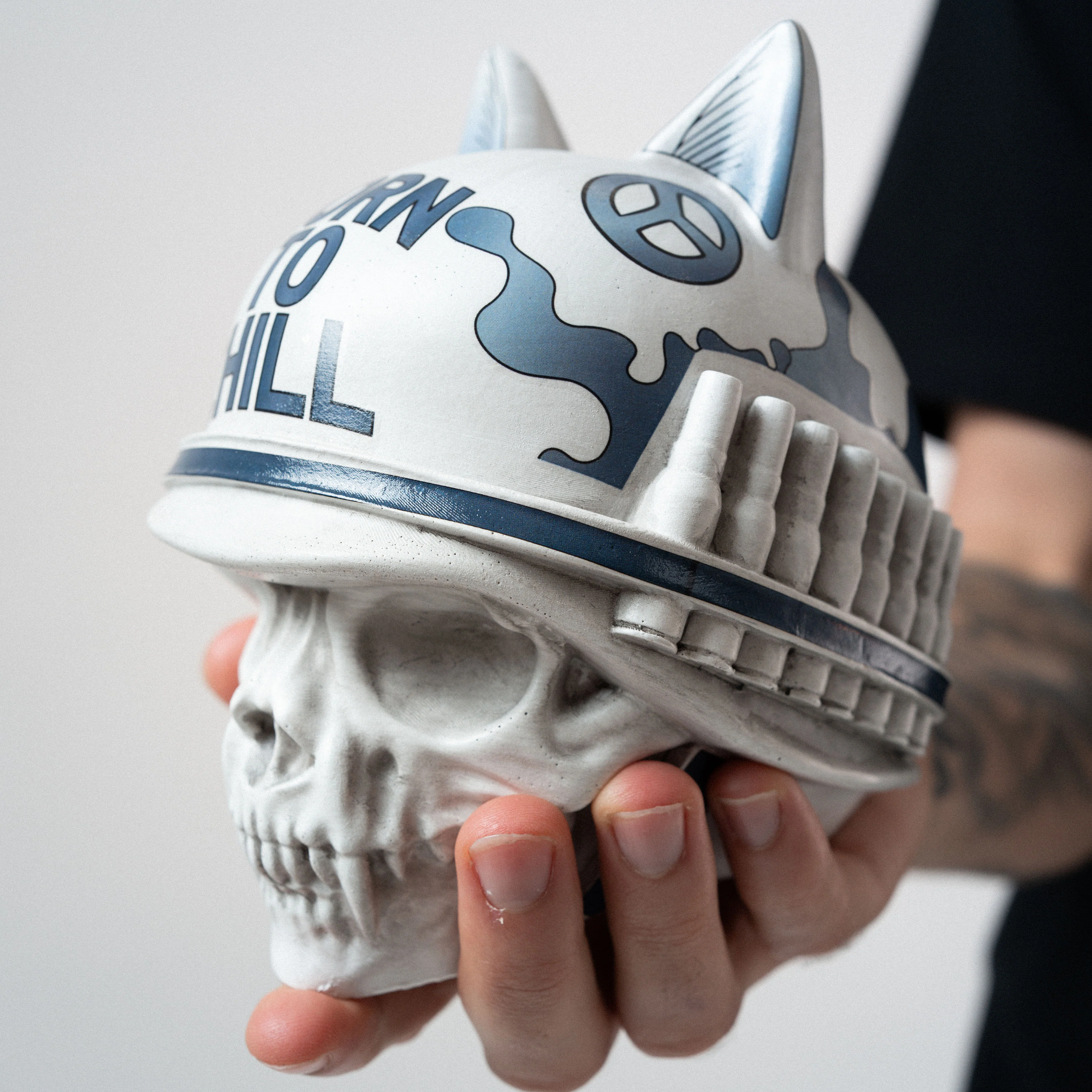 Born To Chill Ceramic Incense Holder (Indigo) - Image 3
