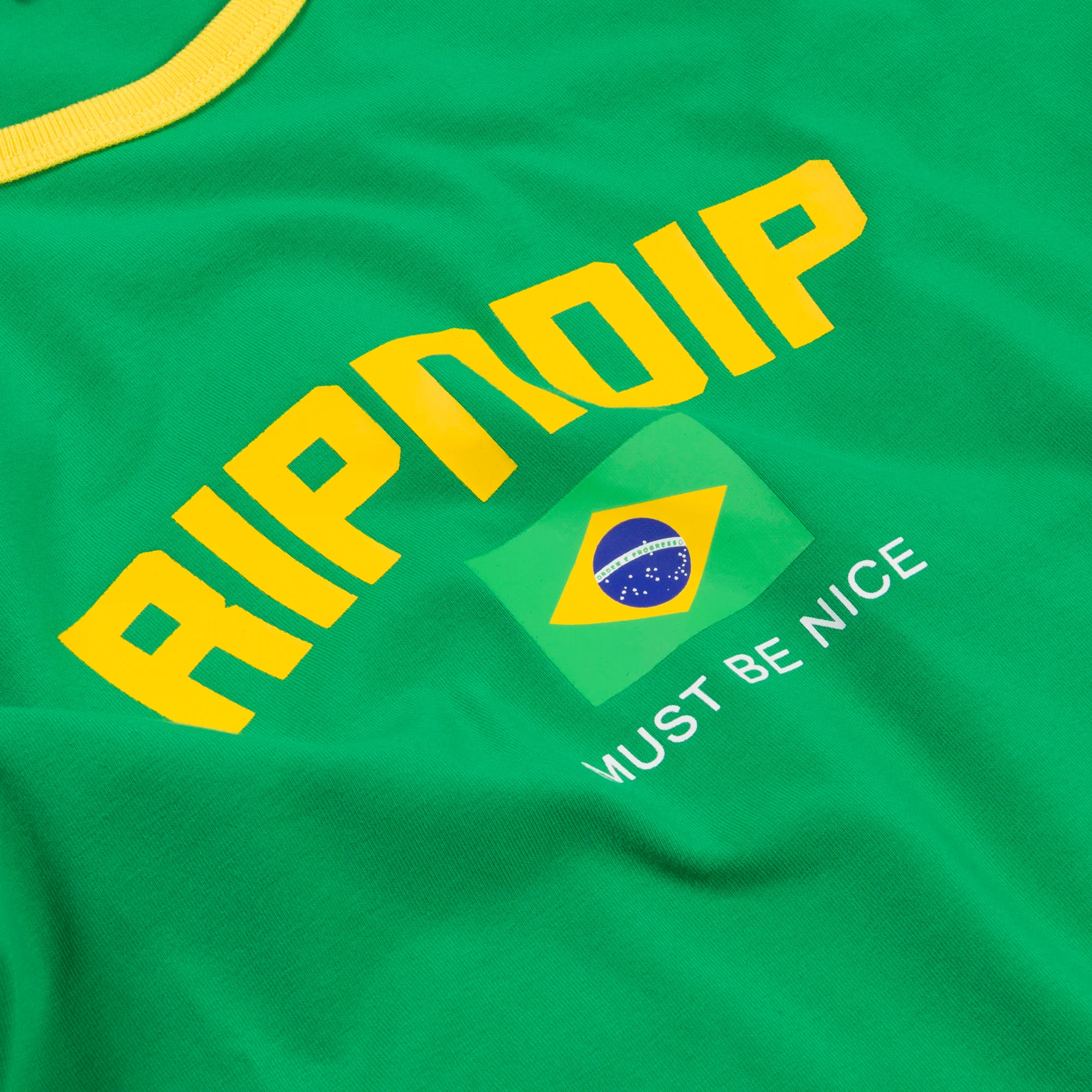 Brazil Cropped Ringer Tee (Green/Yellow) - Image 3