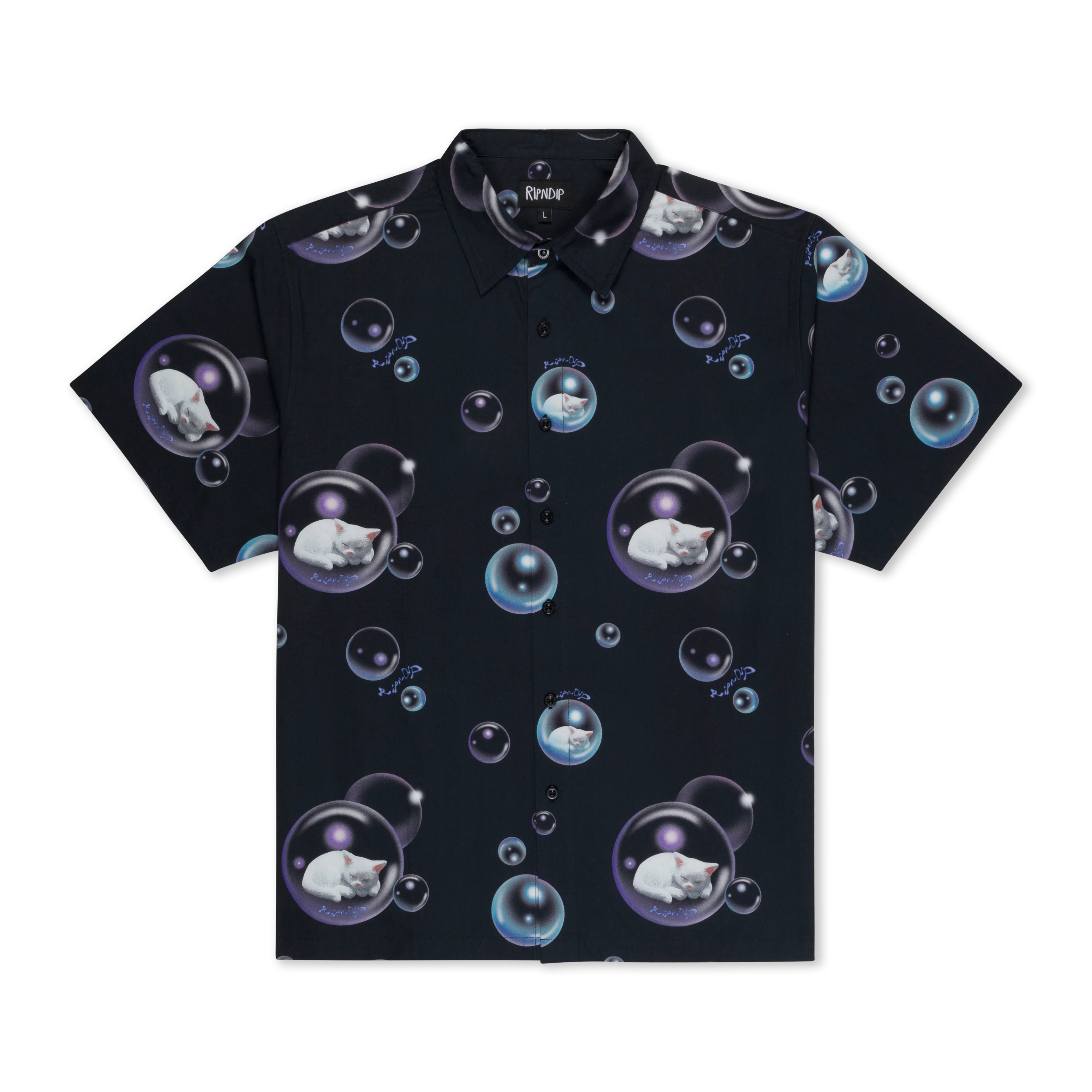 Bubbles Button Up Shirt (Black)