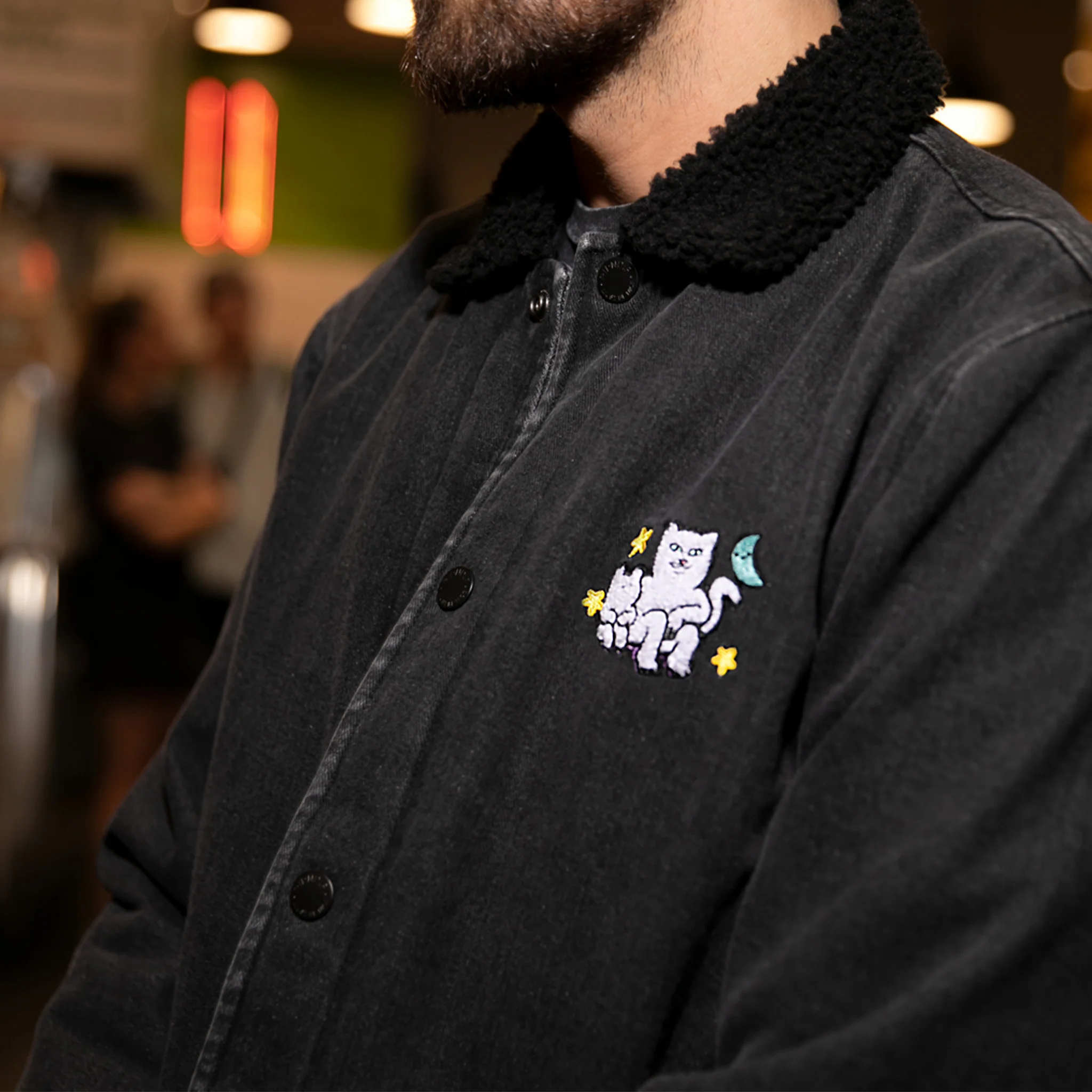 Buddies In Space Jacket (Black Denim Wash) - Image 5