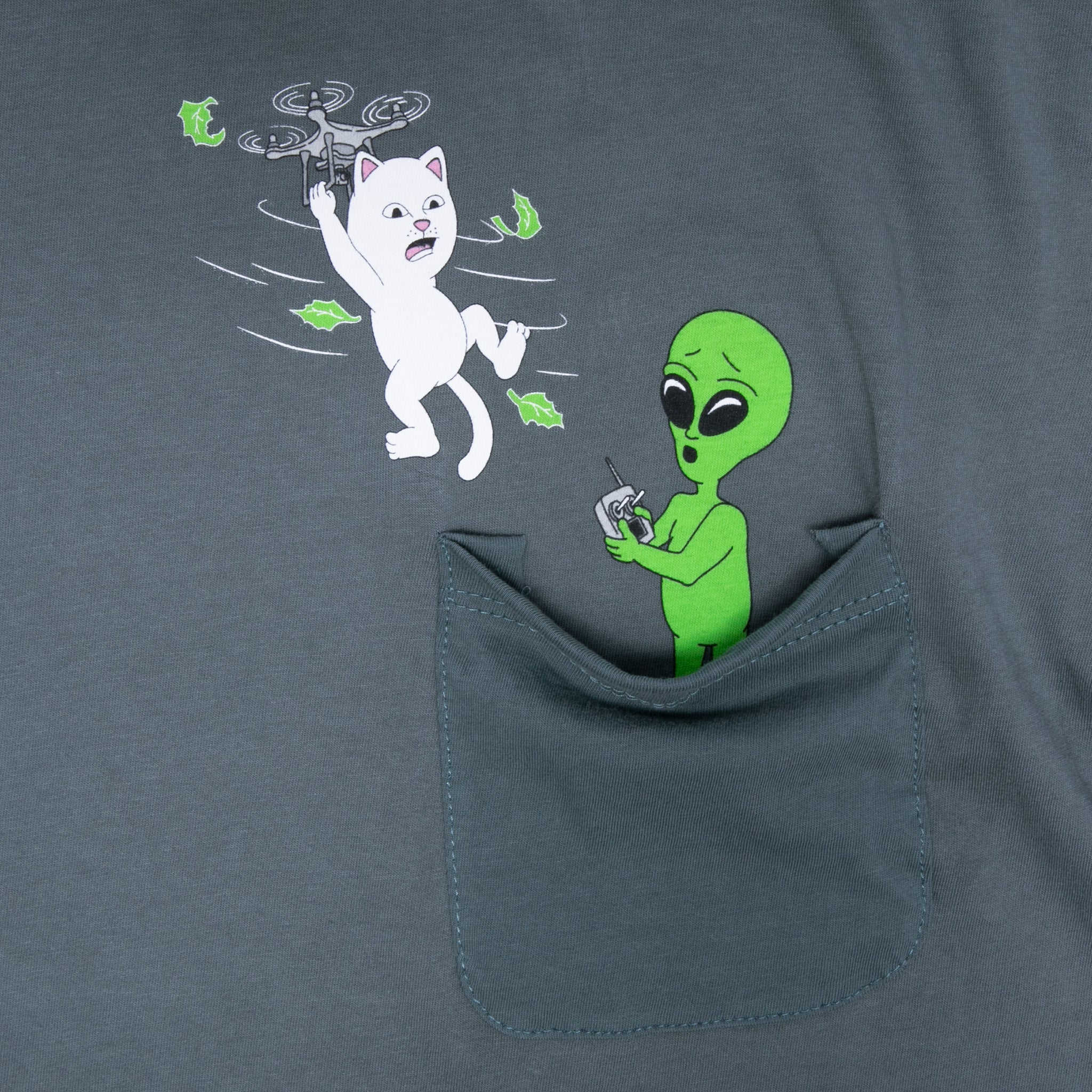 Bye Bye Pocket Tee (Charcoal) - Image 3