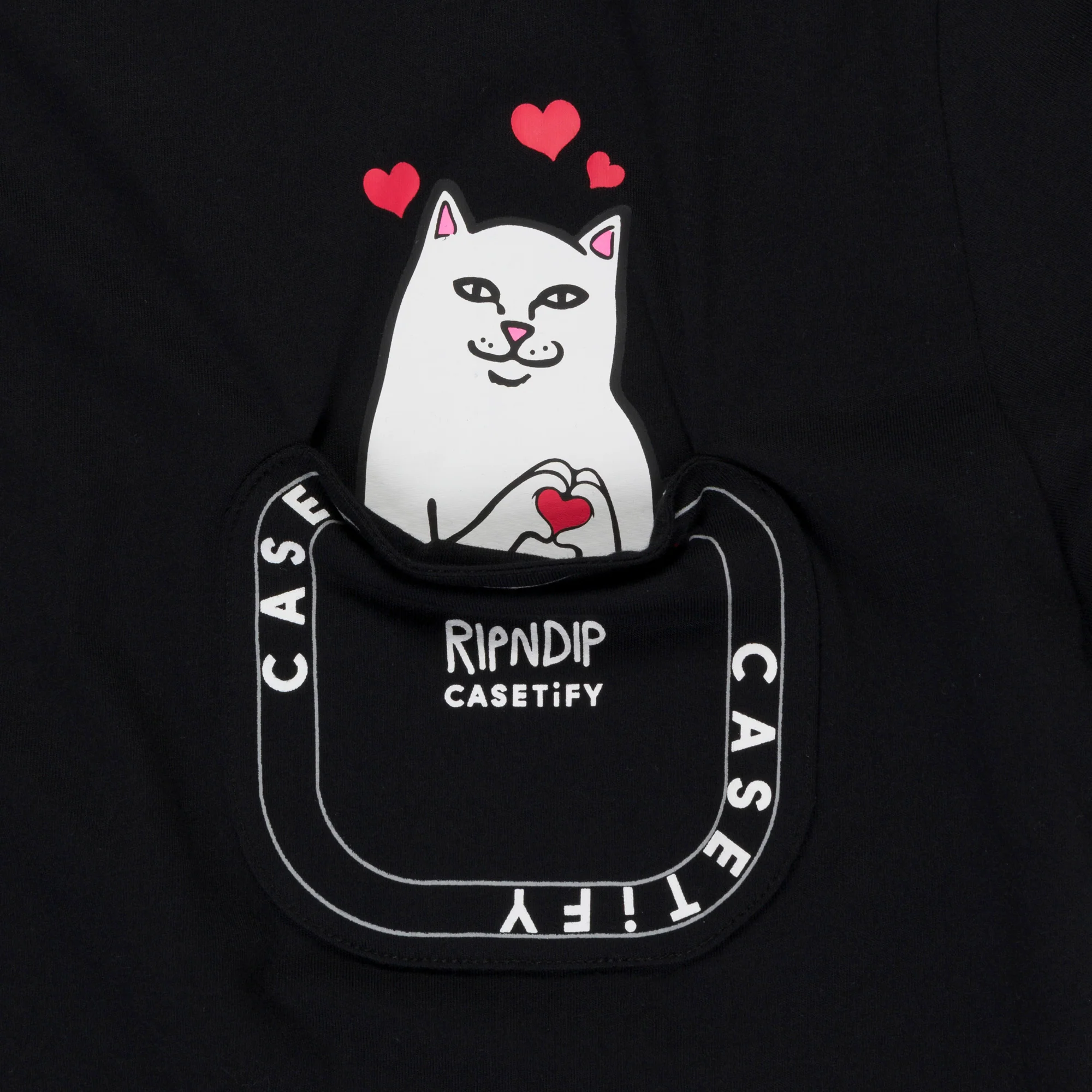 Casetify x Ripndip Nermal Loves Pocket Tee (Black) - Image 4