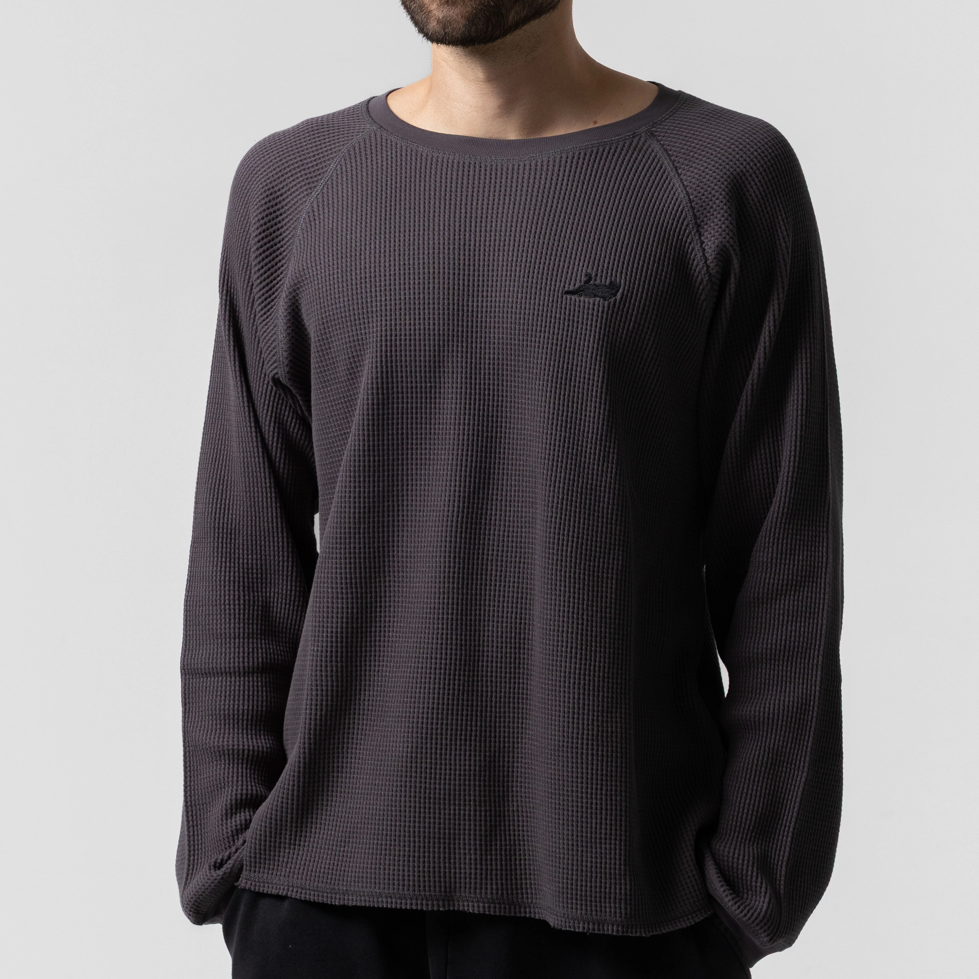 Castanza Waffle Knit Long Sleeve (Charcoal) - Image 2