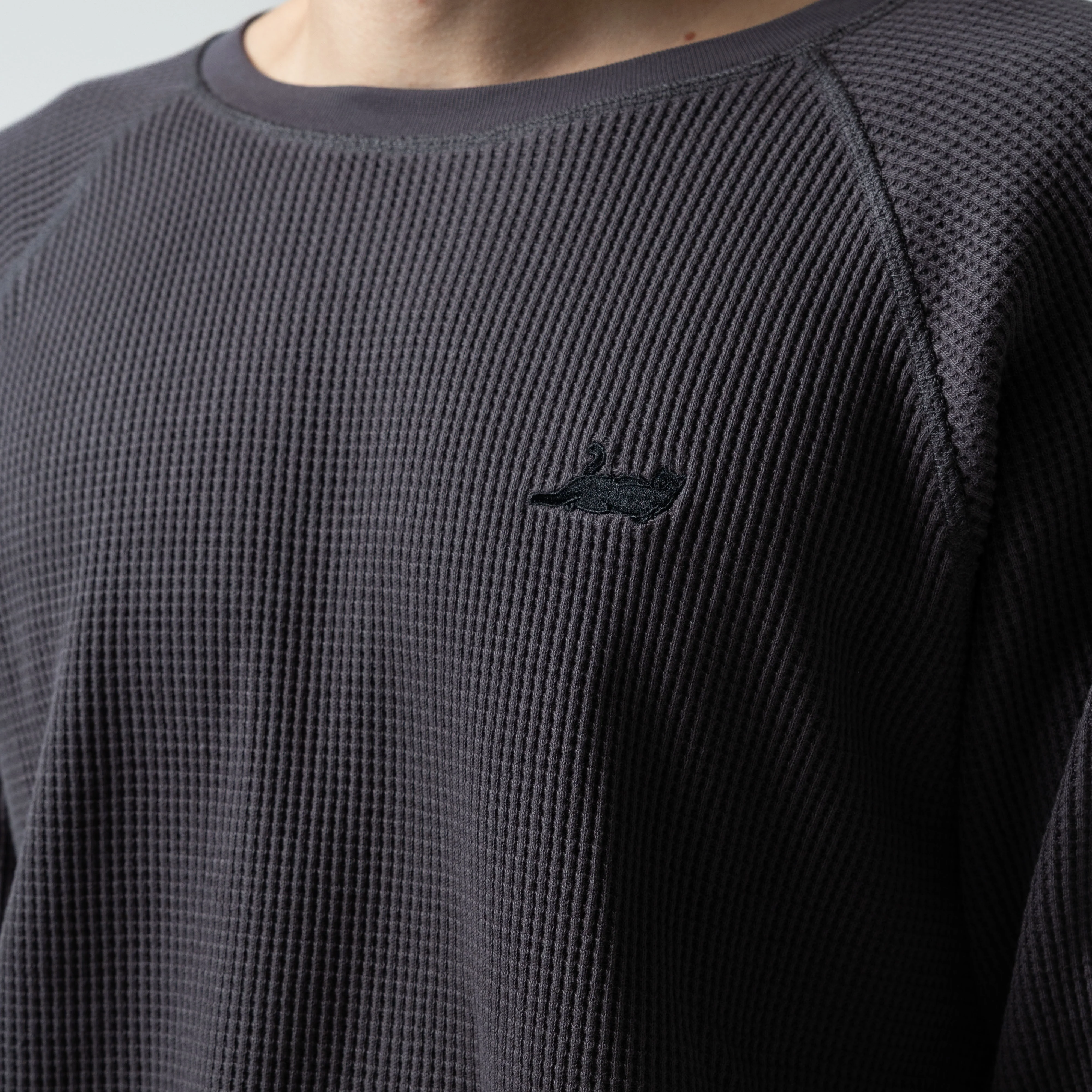 Castanza Waffle Knit Long Sleeve (Charcoal) - Image 4