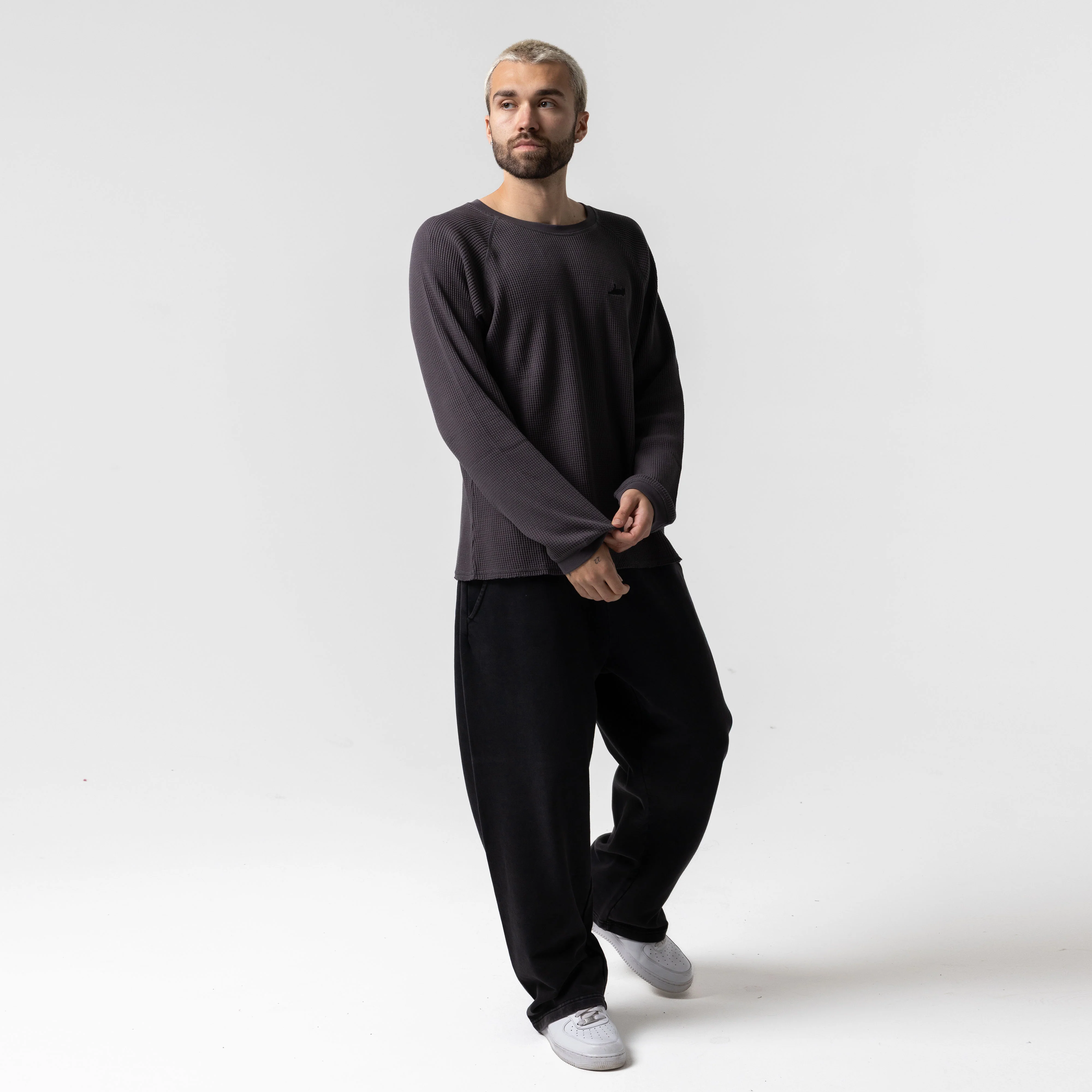 Castanza Waffle Knit Long Sleeve (Charcoal) - Image 5