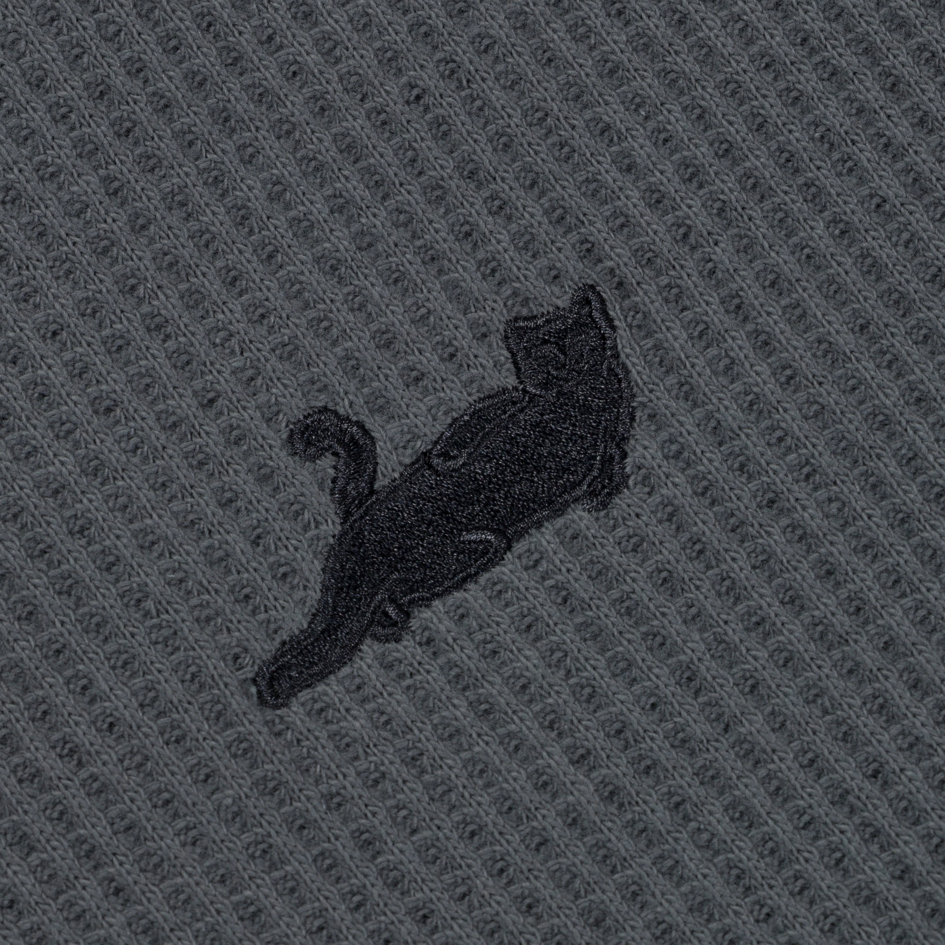 Castanza Waffle Knit Zip Up Hoodie (Charcoal) - Image 6