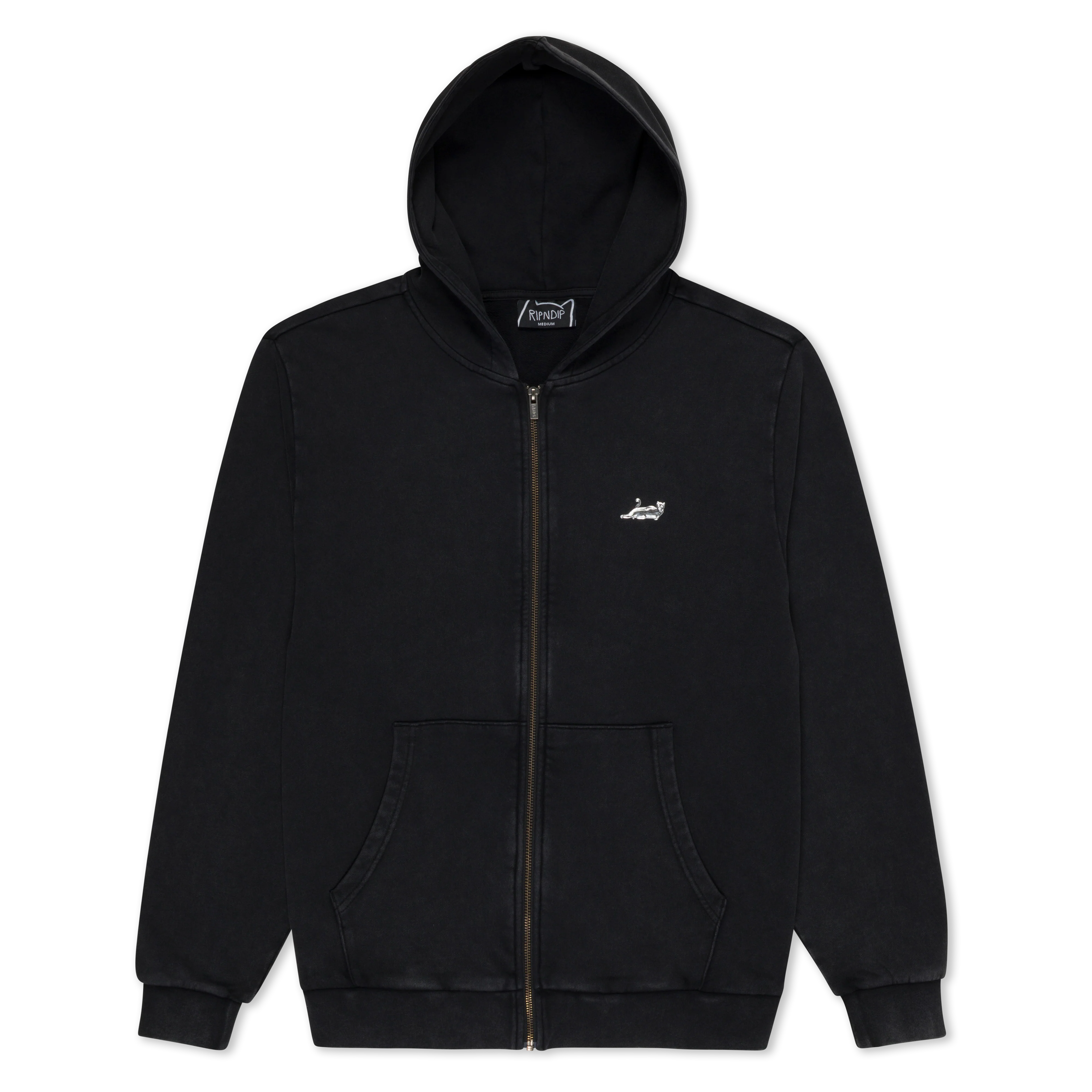 Castanza Zip Up Hoodie (Black Vintage Wash)