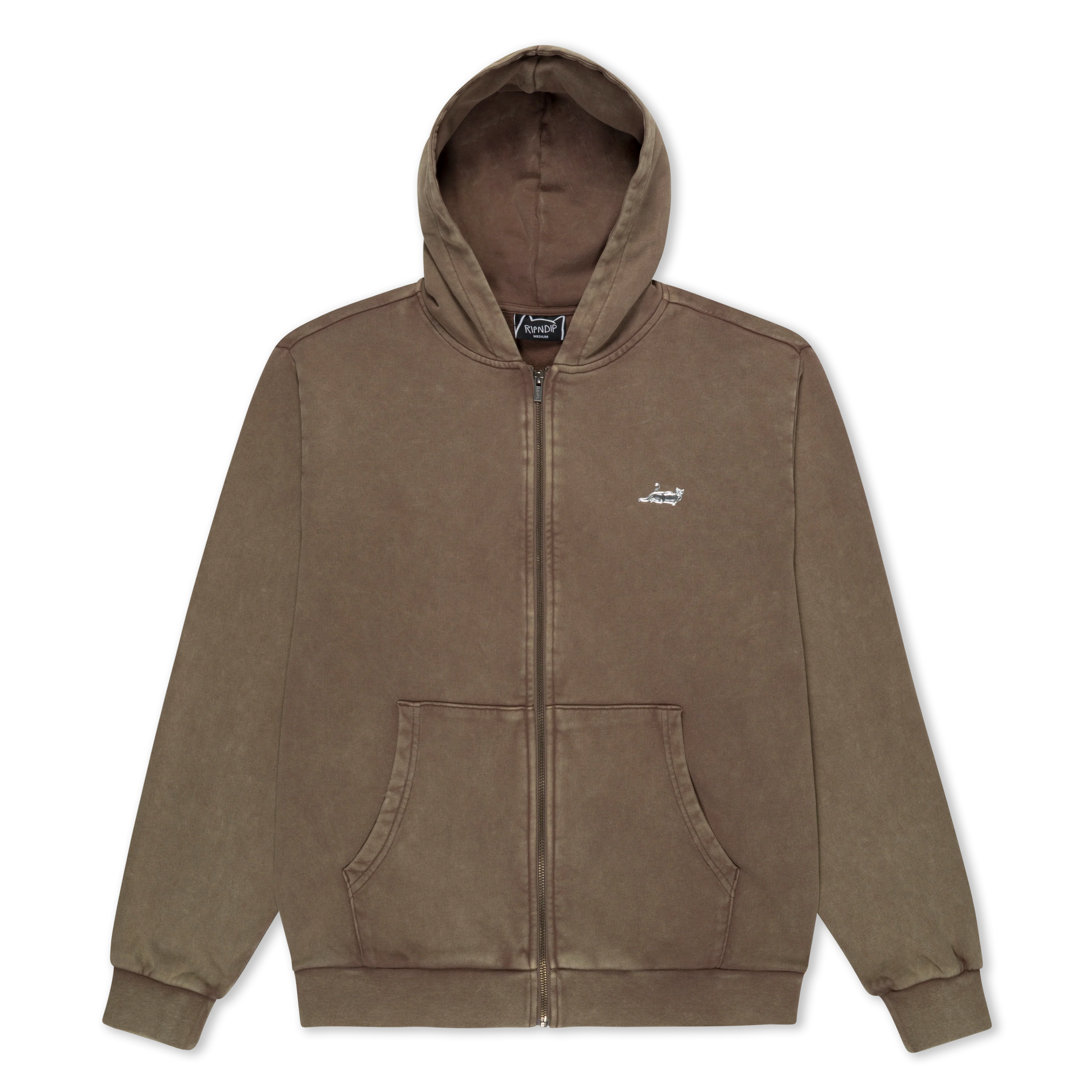 Castanza Zip Up Hoodie (Brown Vintage Wash)