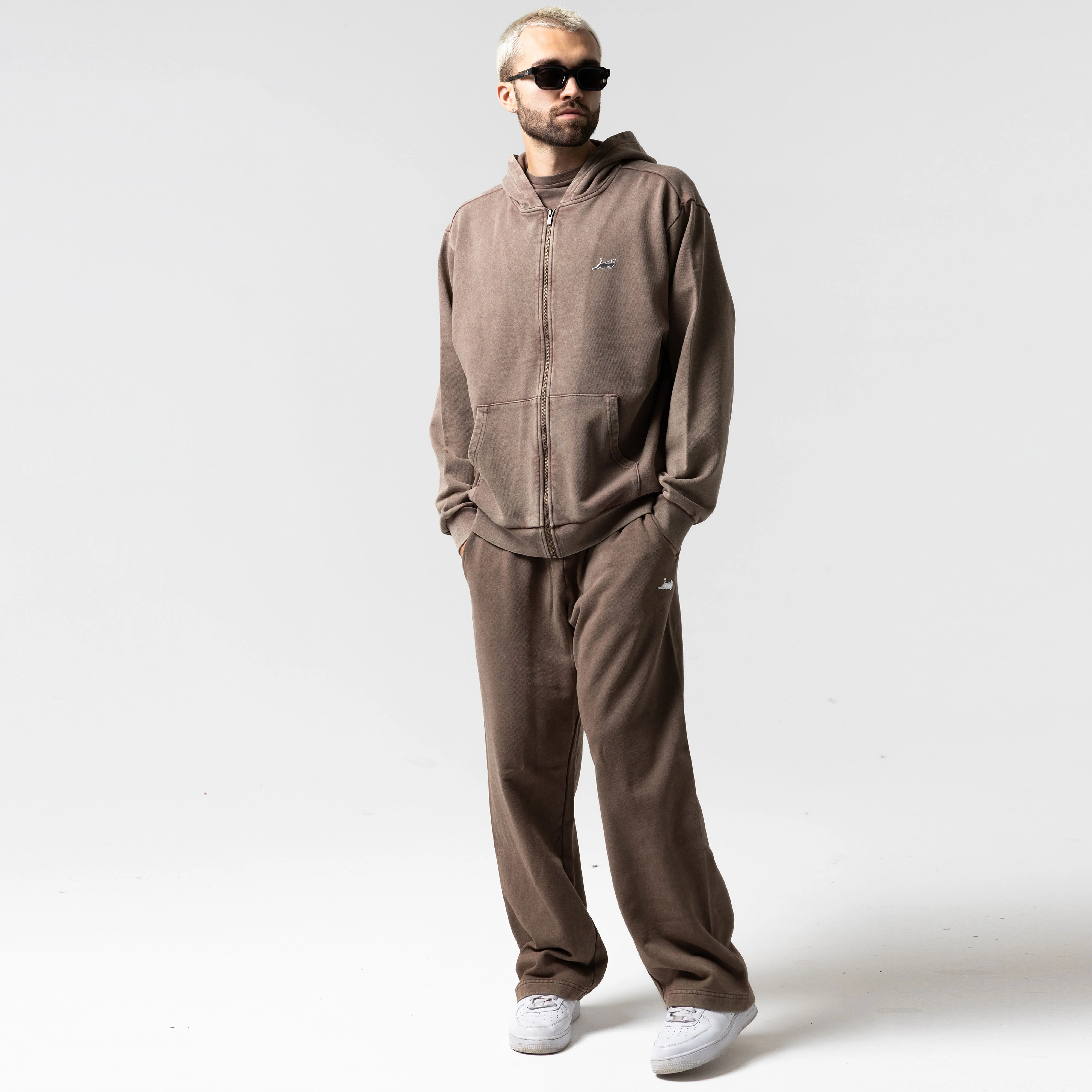 Castanza Zip Up Hoodie (Brown Vintage Wash) - Image 5