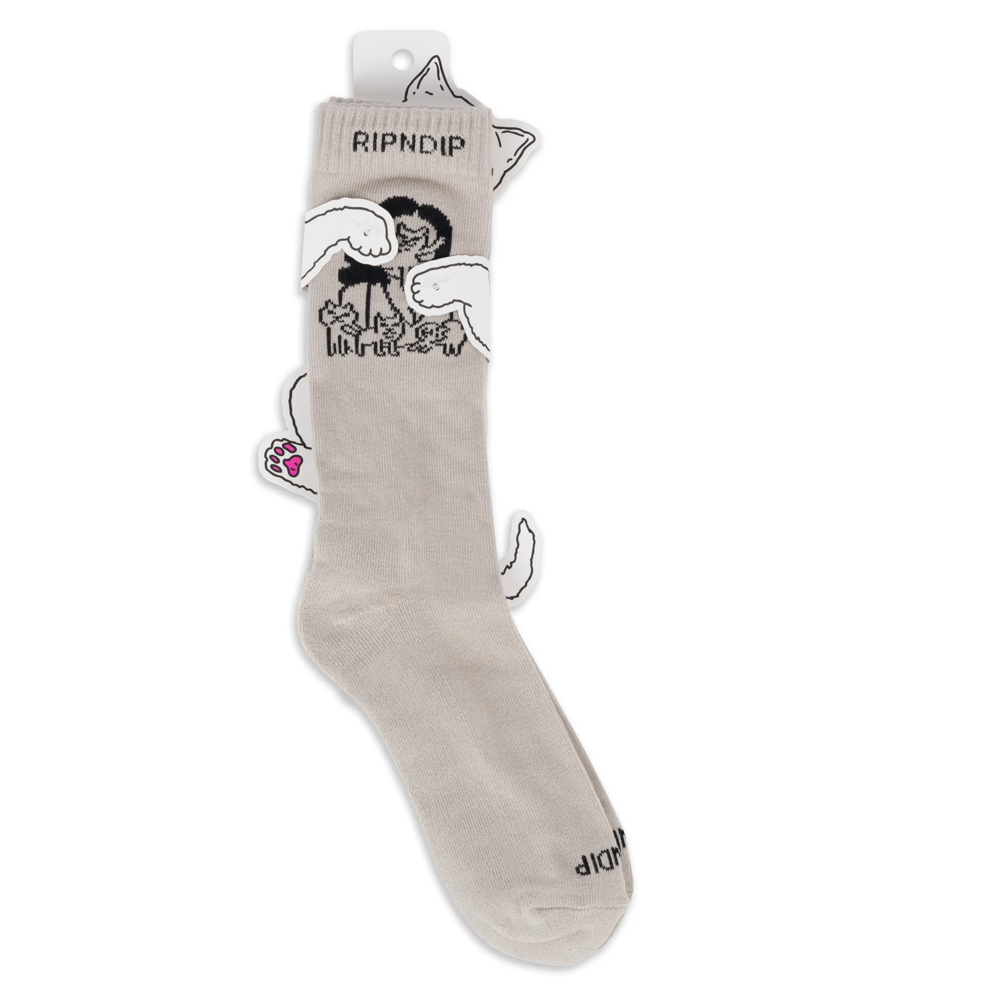Cat Lady Socks (Oatmeal Heather) - Image 3
