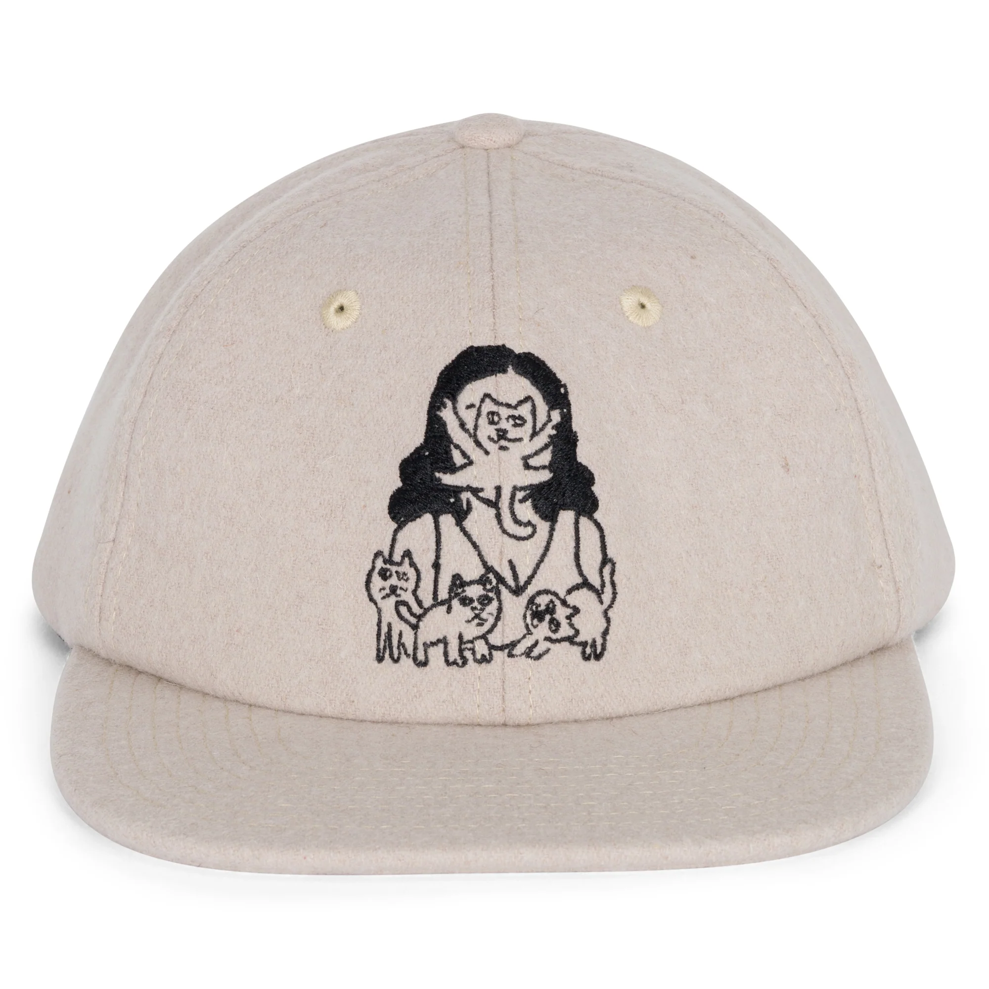Cat Lady Wool Strapback Hat (Charcoal) - Image 3