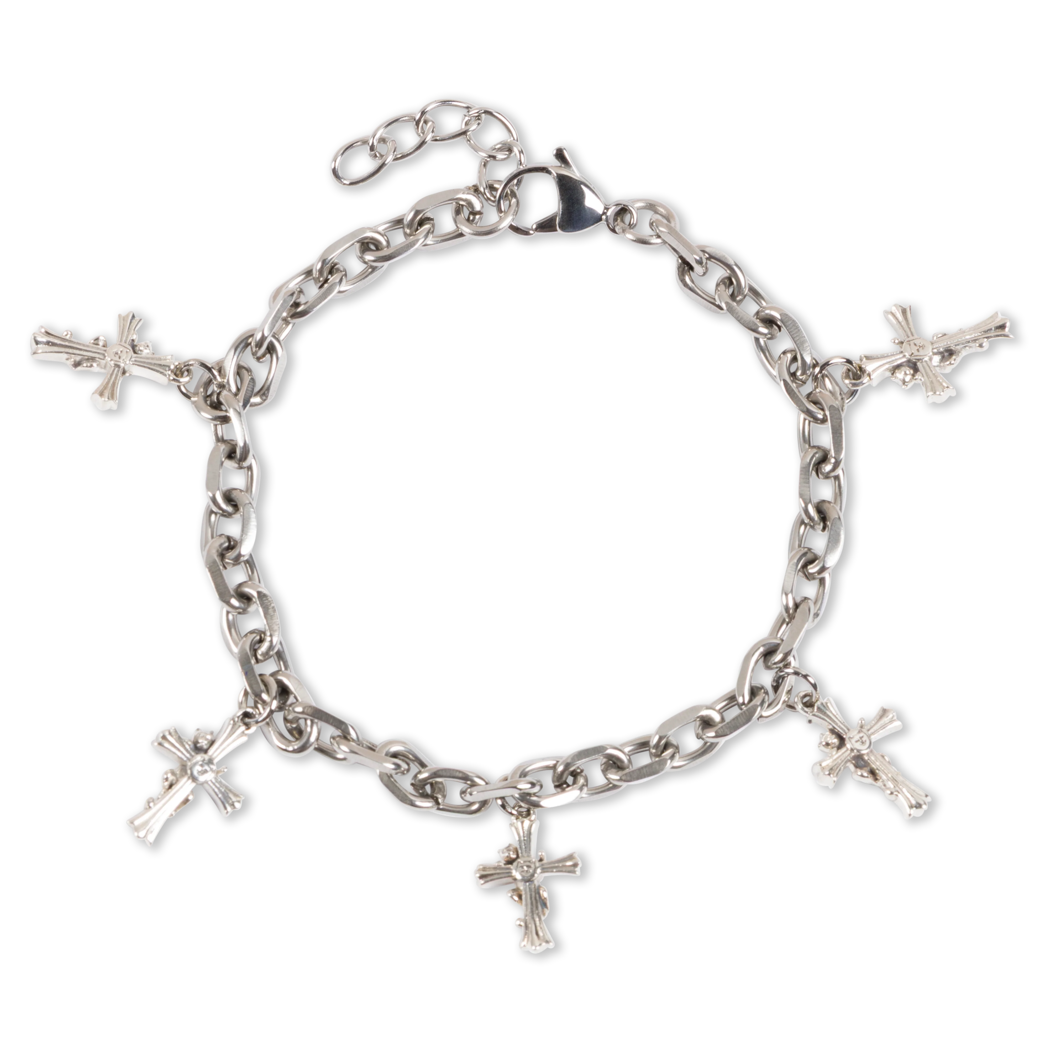 Charm Cross Bracelet (Silver)