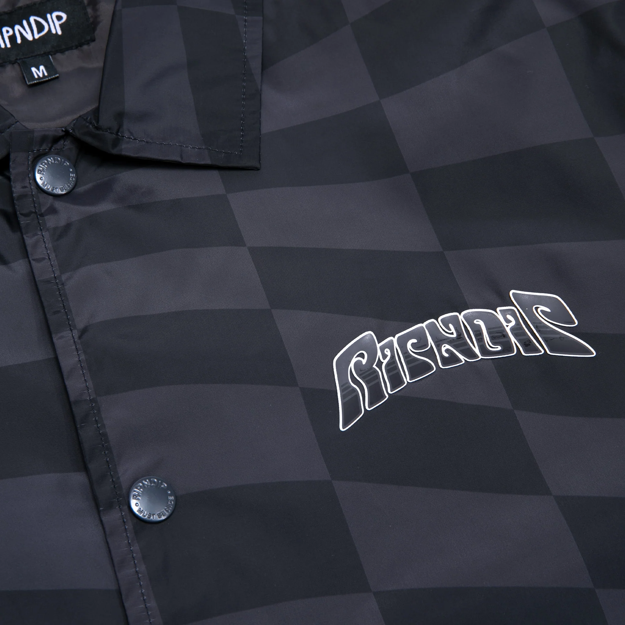Checked Coaches Jacket (Black/Charcoal) - Image 6