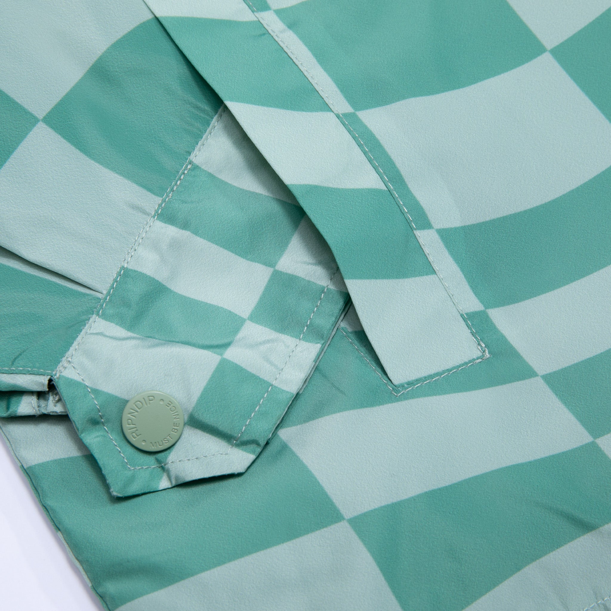 Checked Coaches Jacket (Military Green) - Image 3