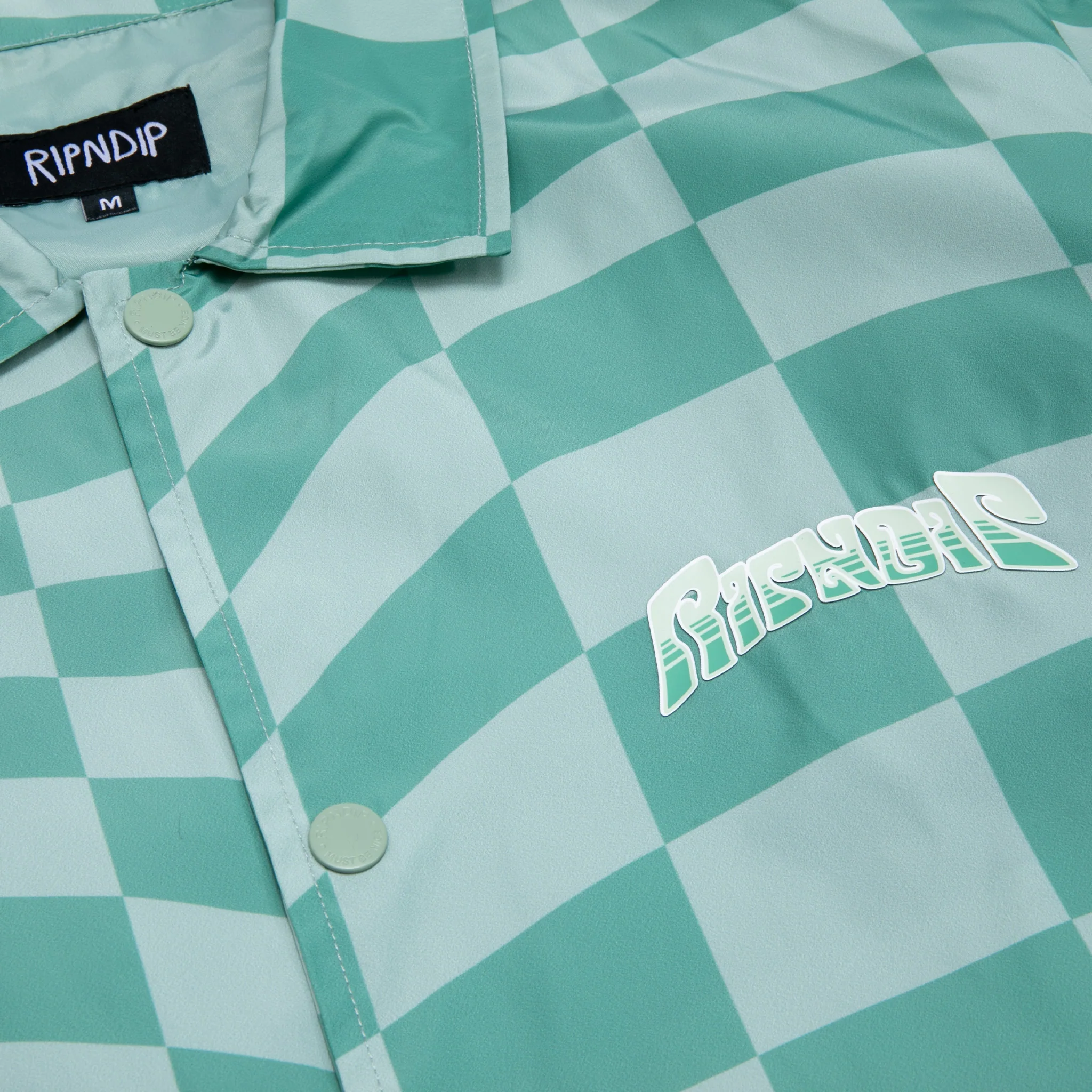 Checked Coaches Jacket (Military Green) - Image 4
