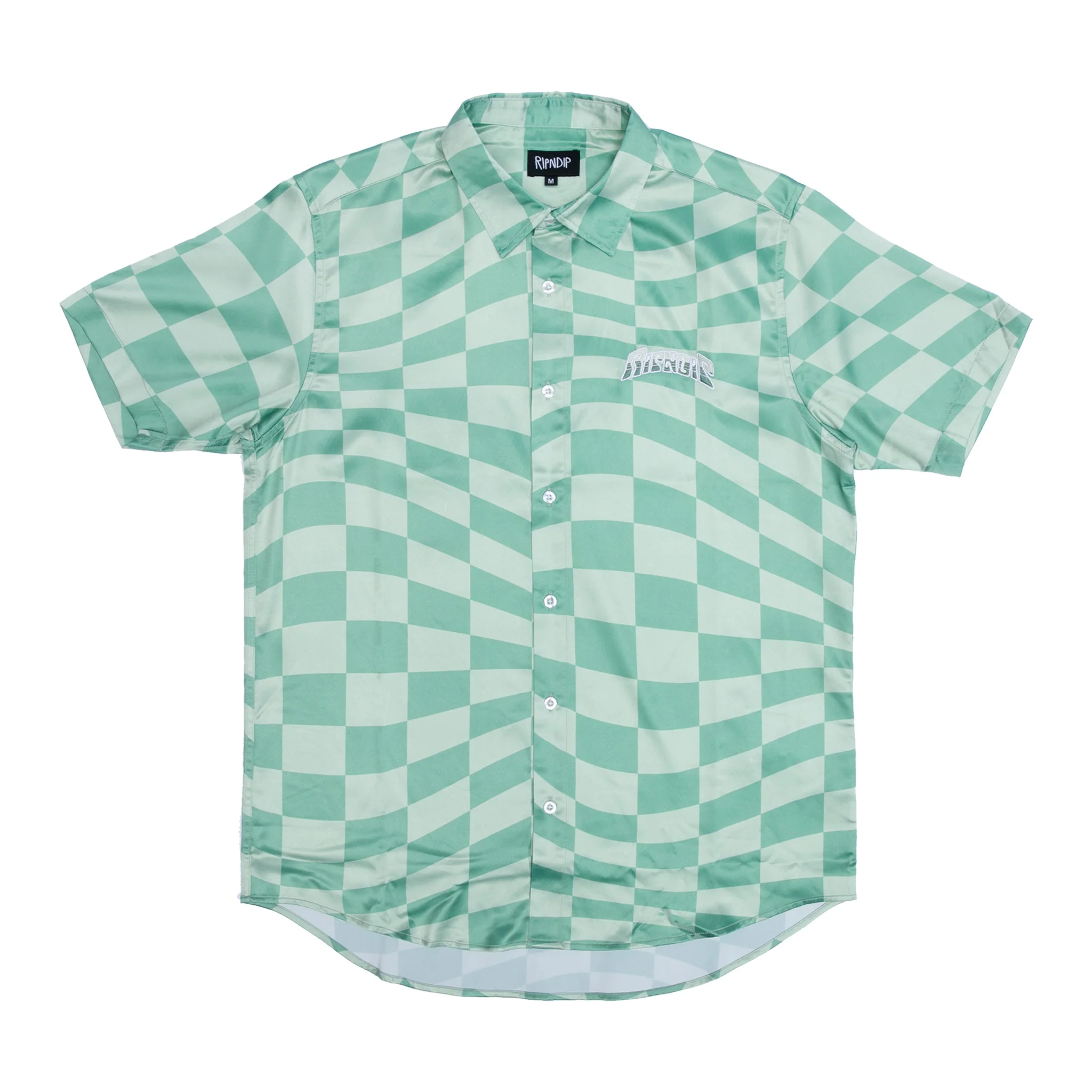 Checked Short Sleeve Button Up (Olive/Pine)