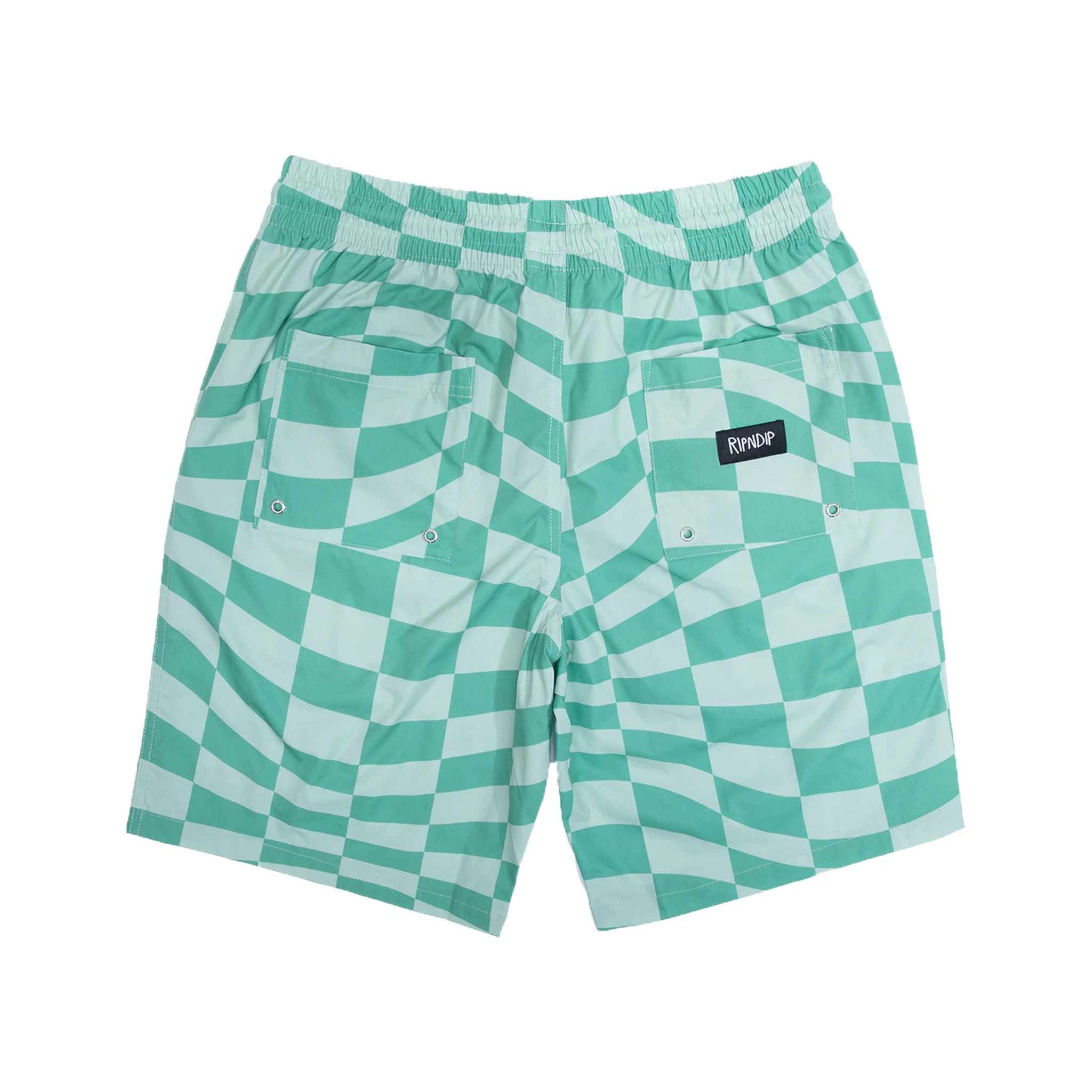 Checked Swim Shorts (Olive/Pine) - Image 3