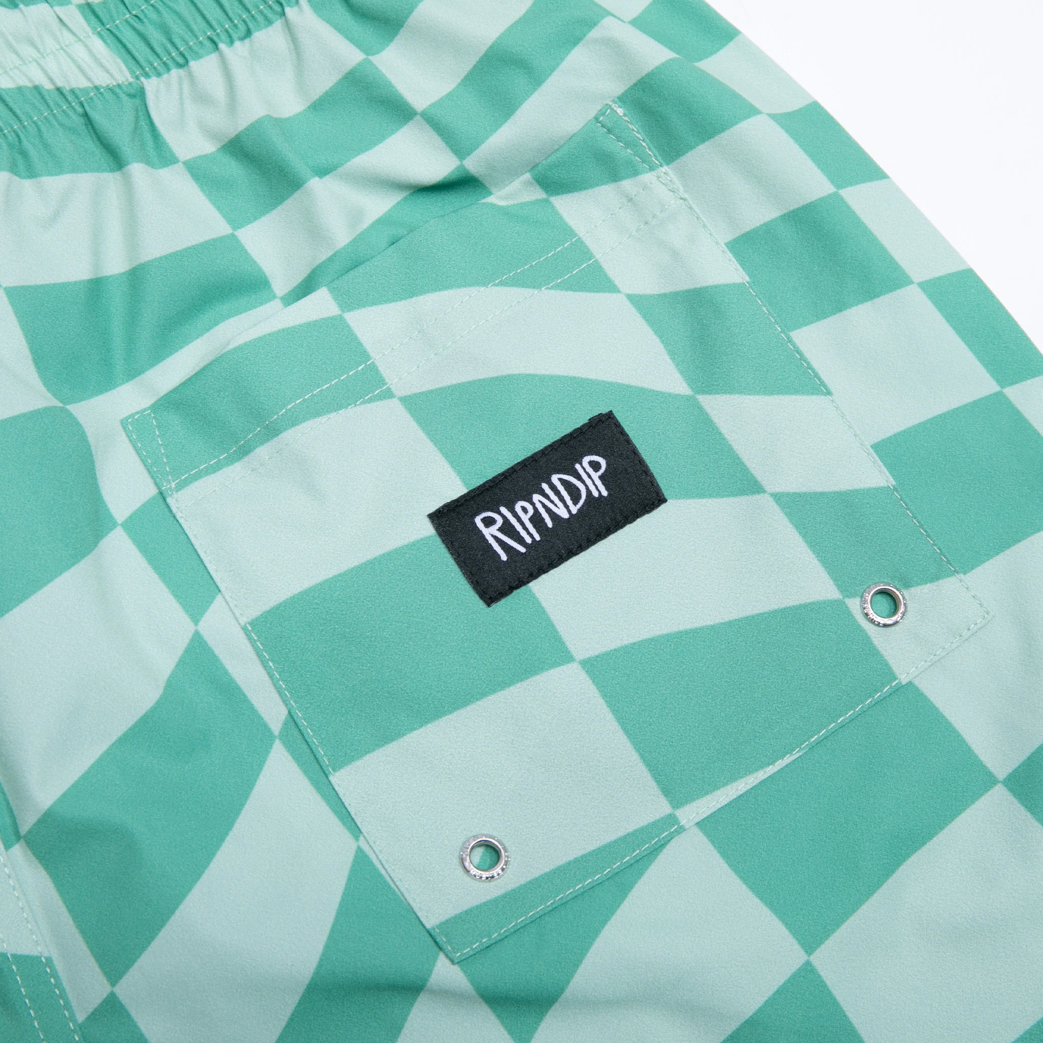 Checked Swim Shorts (Olive/Pine) - Image 4