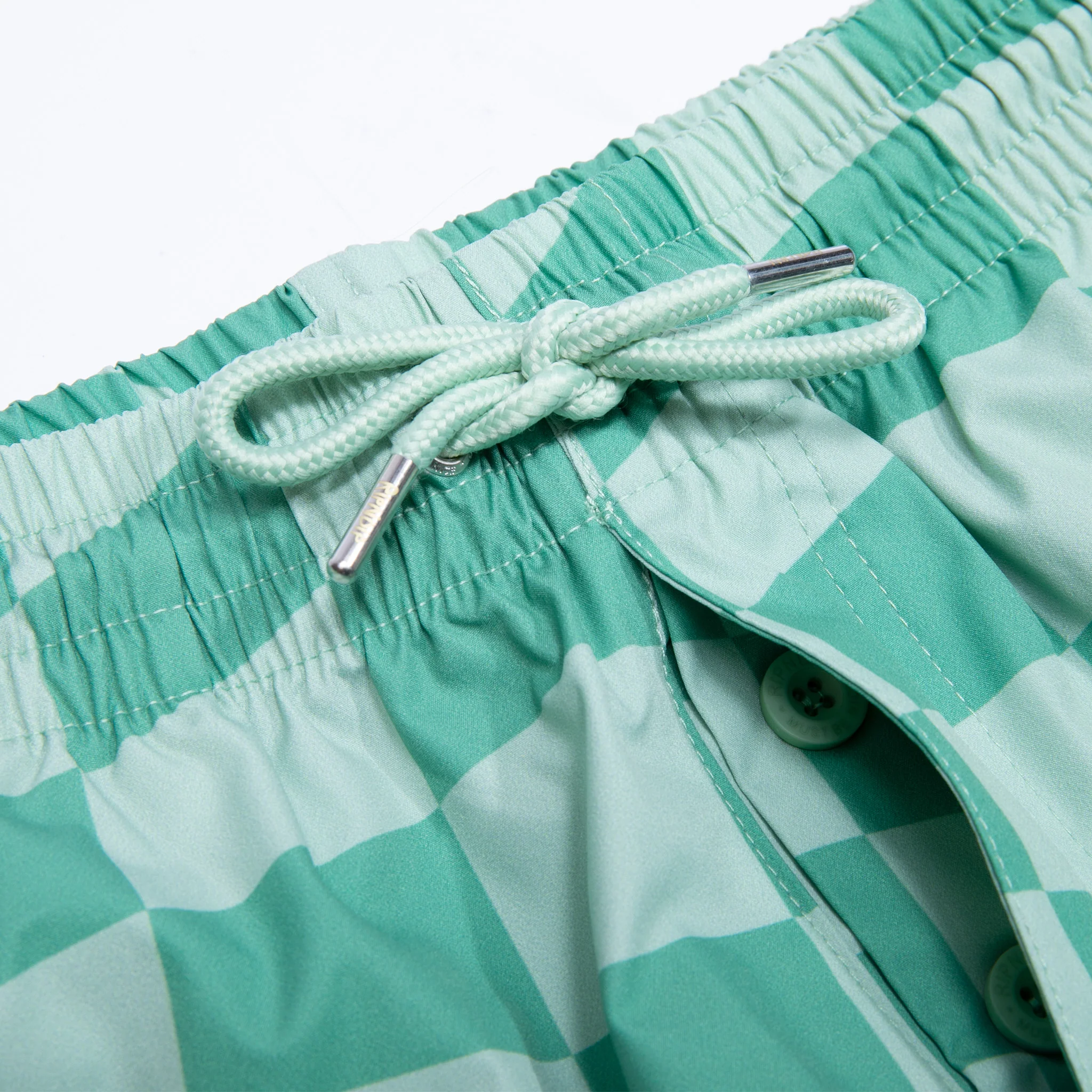 Checked Swim Shorts (Olive/Pine) - Image 5