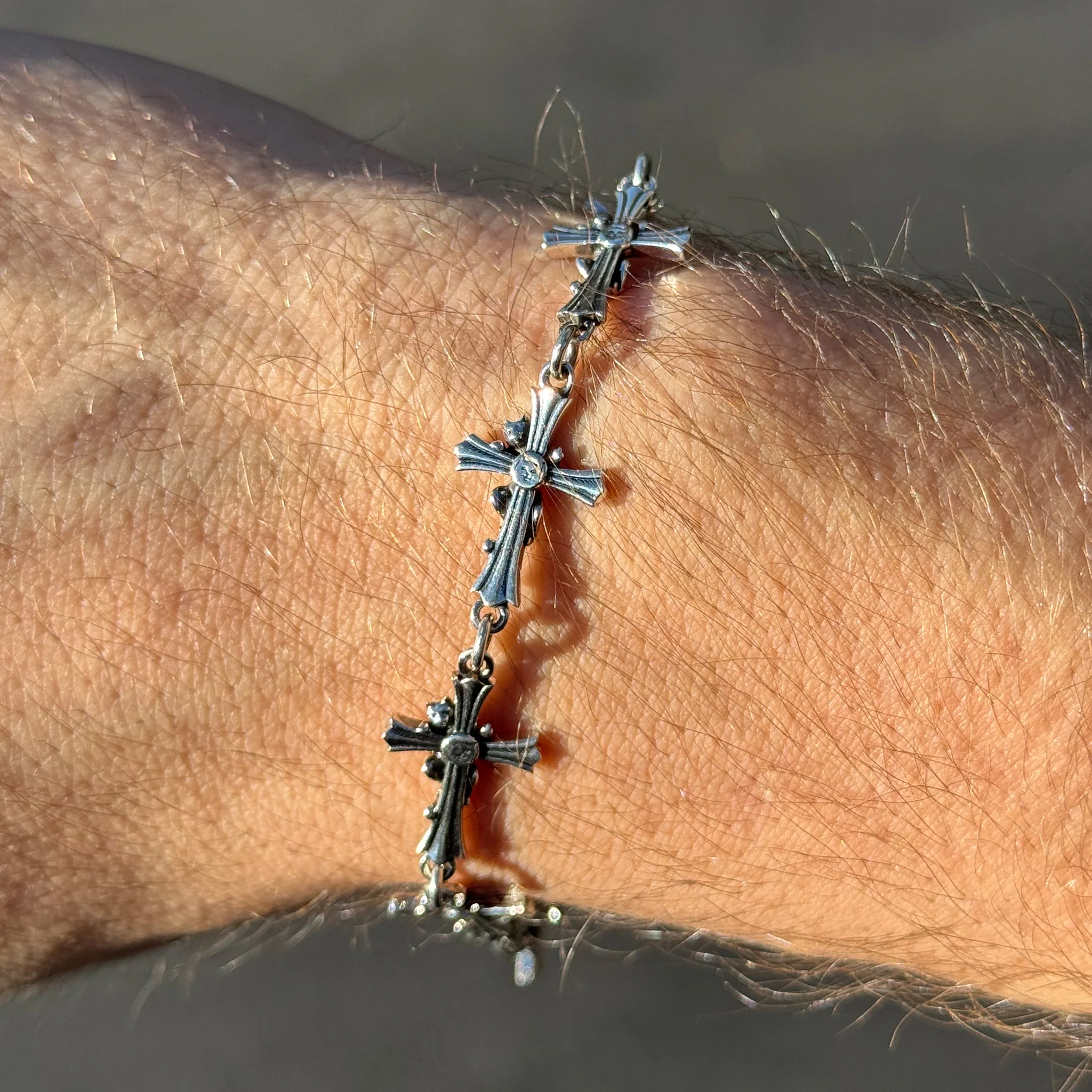Chrome Cross Bracelet (Silver) - Image 2