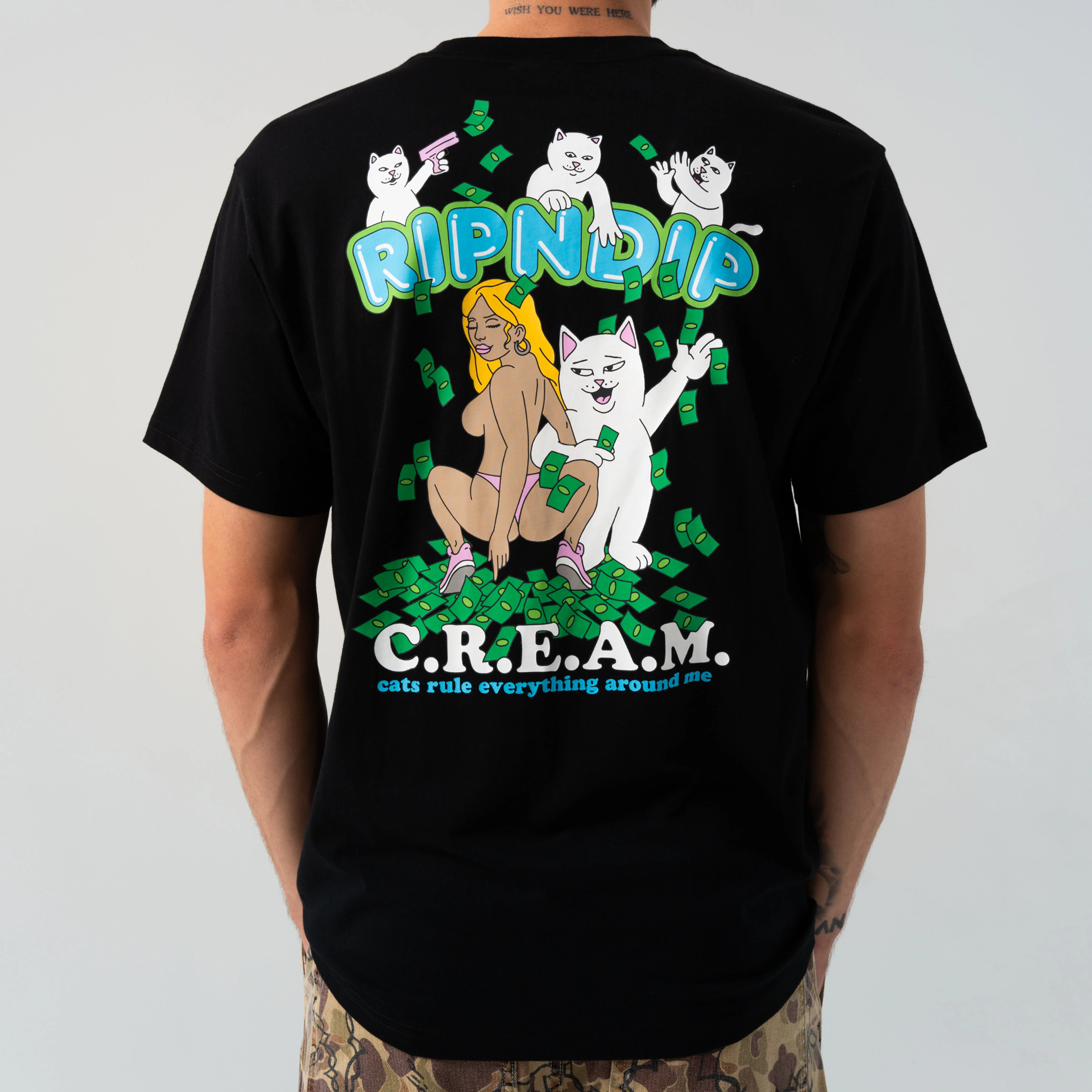 Club Cream Tee (Black) - Image 2