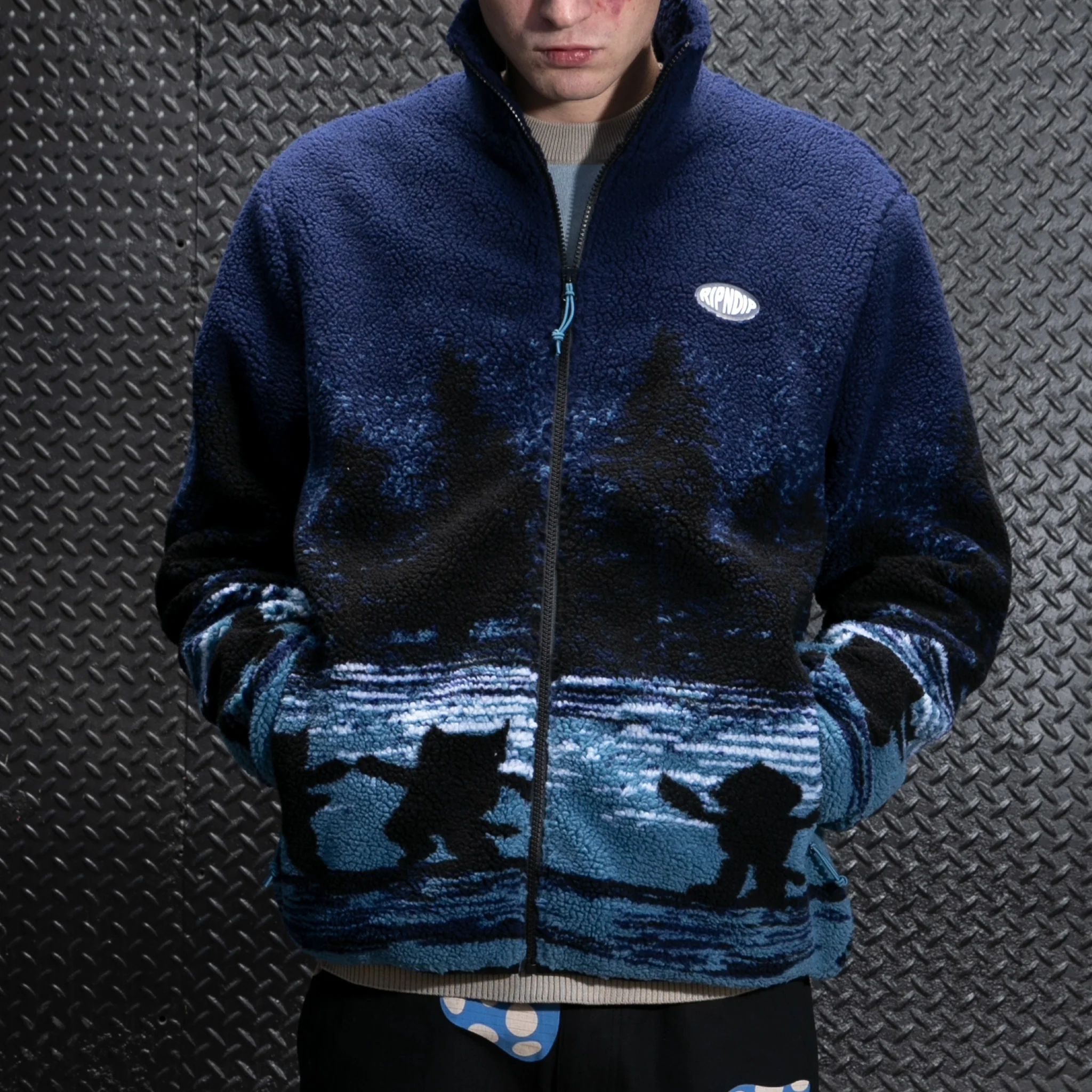 Cosmic Meadow Sherpa Jacket (Purple/Slate) - Image 2