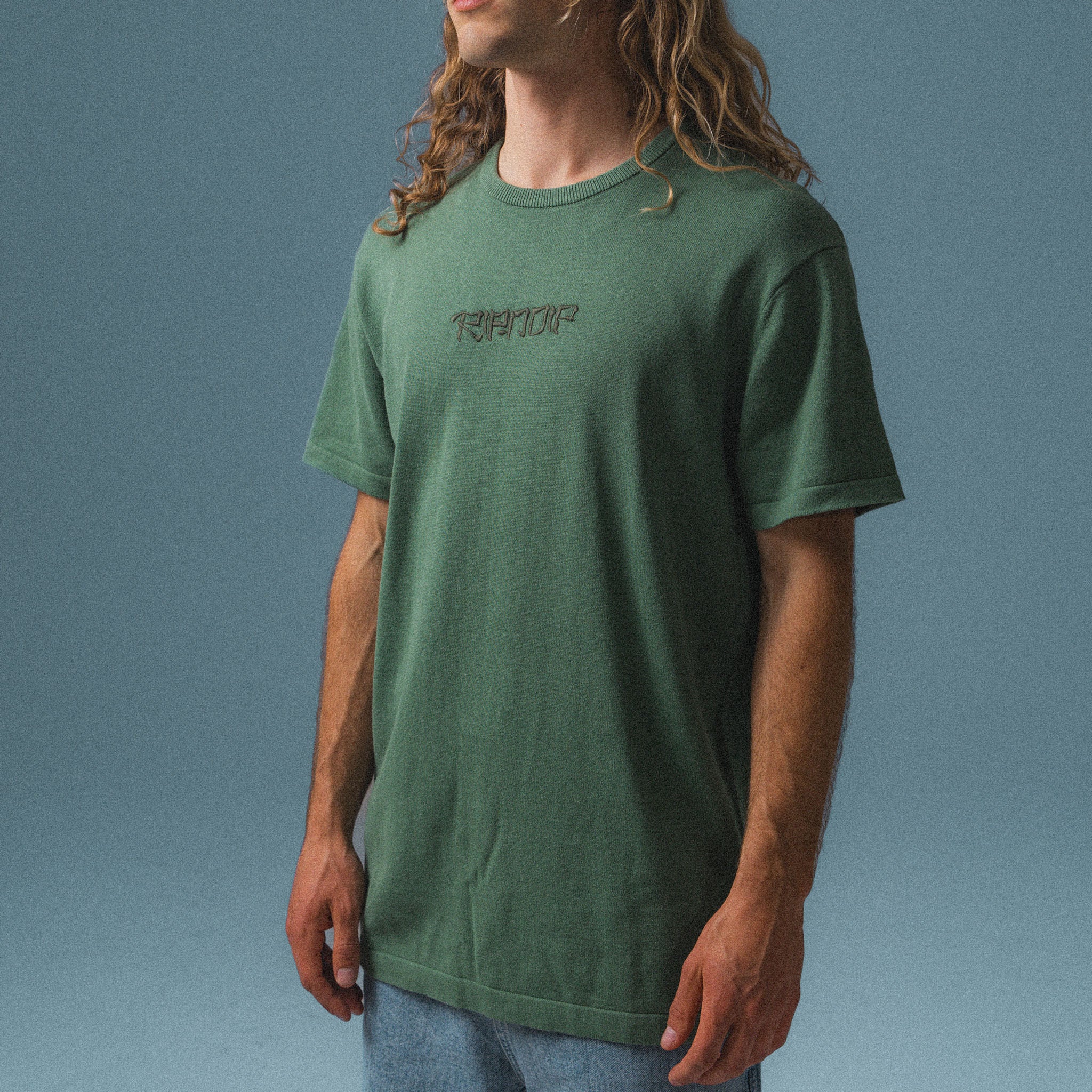 Crouching Nerm Knit Tee (Forest) - Image 2
