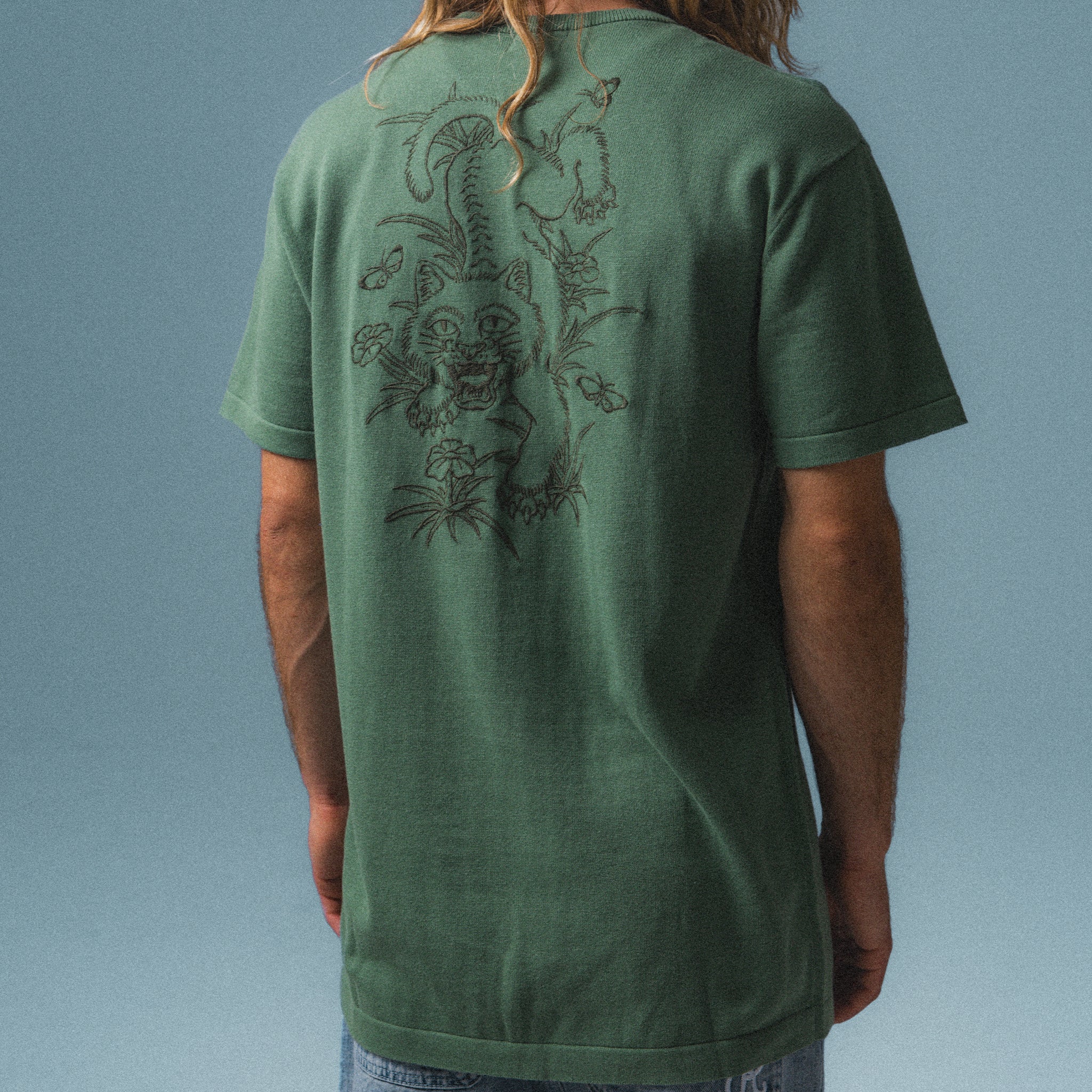 Crouching Nerm Knit Tee (Forest) - Image 3