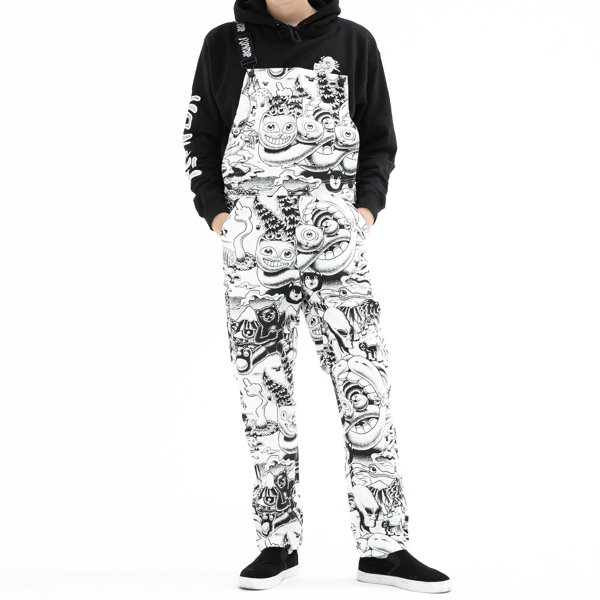 Dark Twisted Fantasy Overalls (Black/White) - Image 2