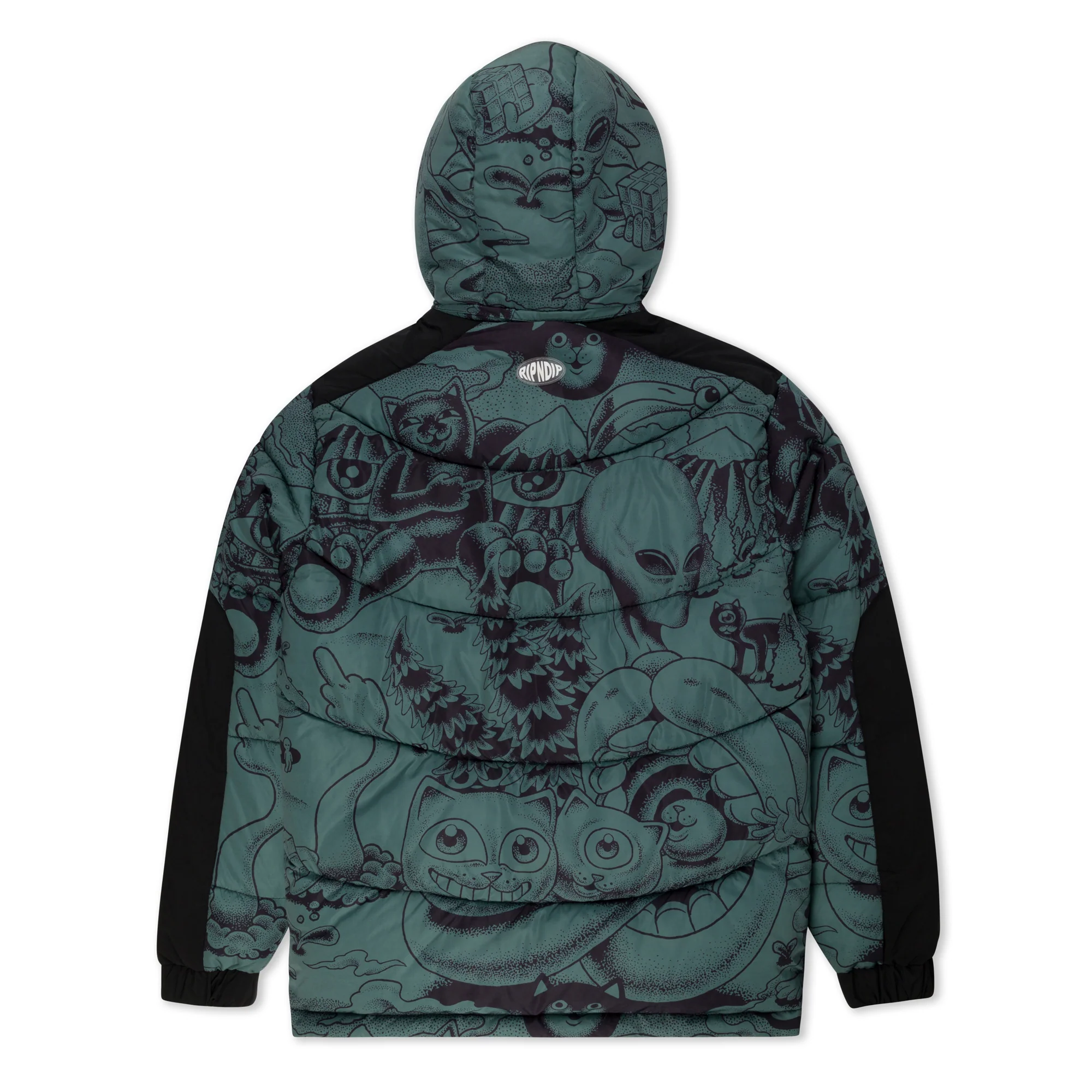 Dark Twisted Fantasy Puffer Jacket (Olive/Black) - Image 2