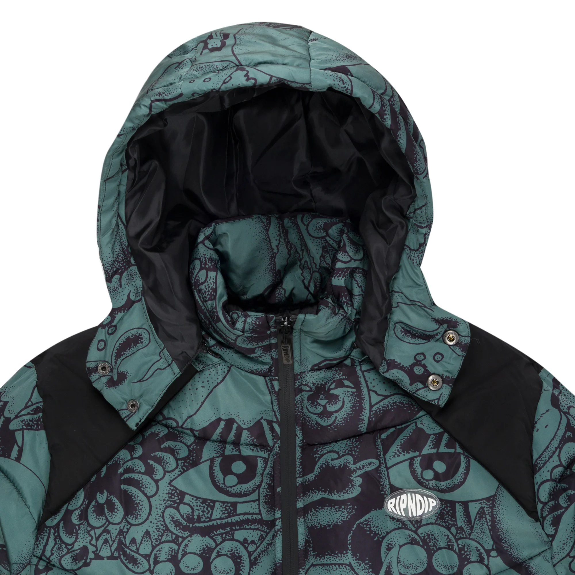 Dark Twisted Fantasy Puffer Jacket (Olive/Black) - Image 5
